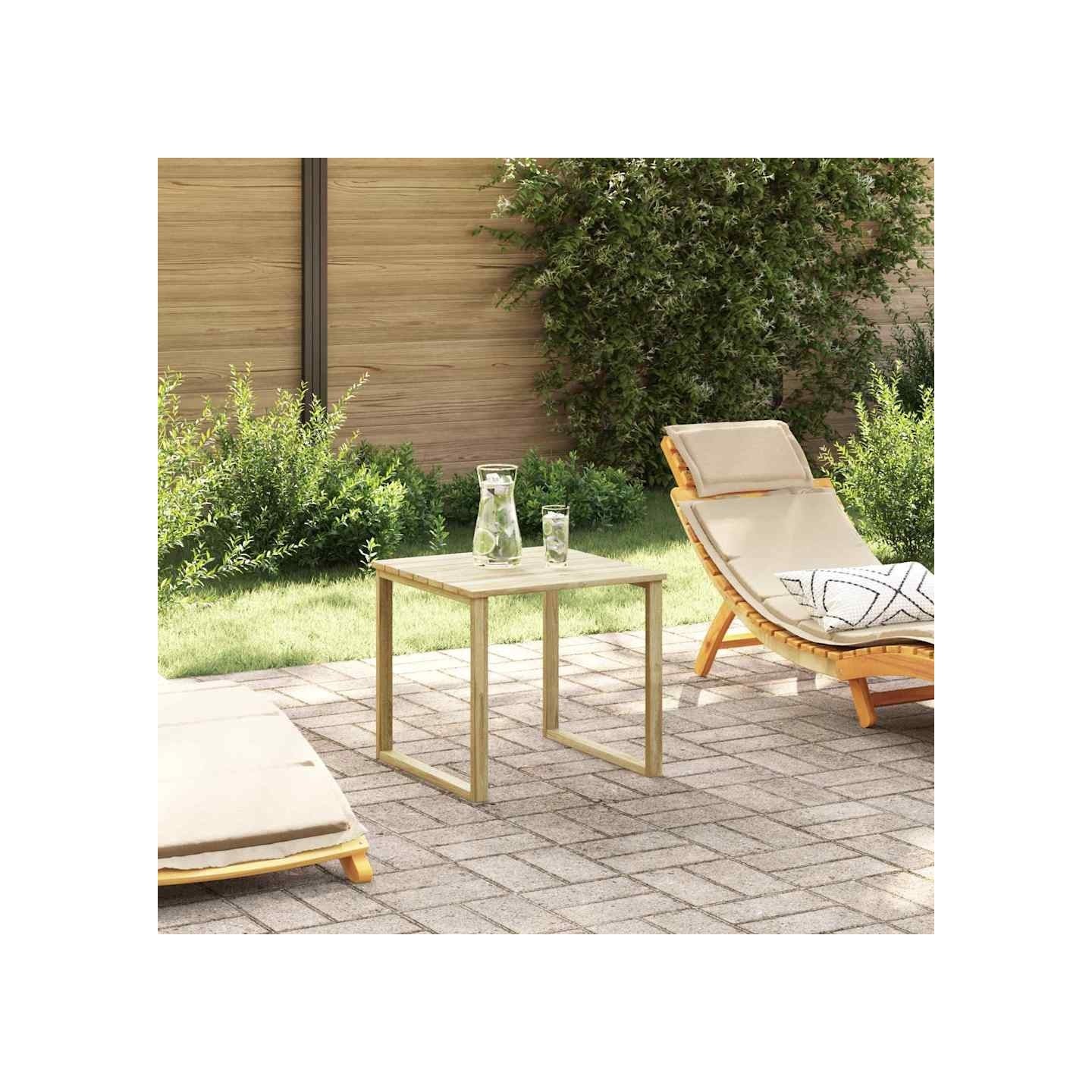 Table Naturel 50,5 x 50 x 46 cm Pinède imprégnée