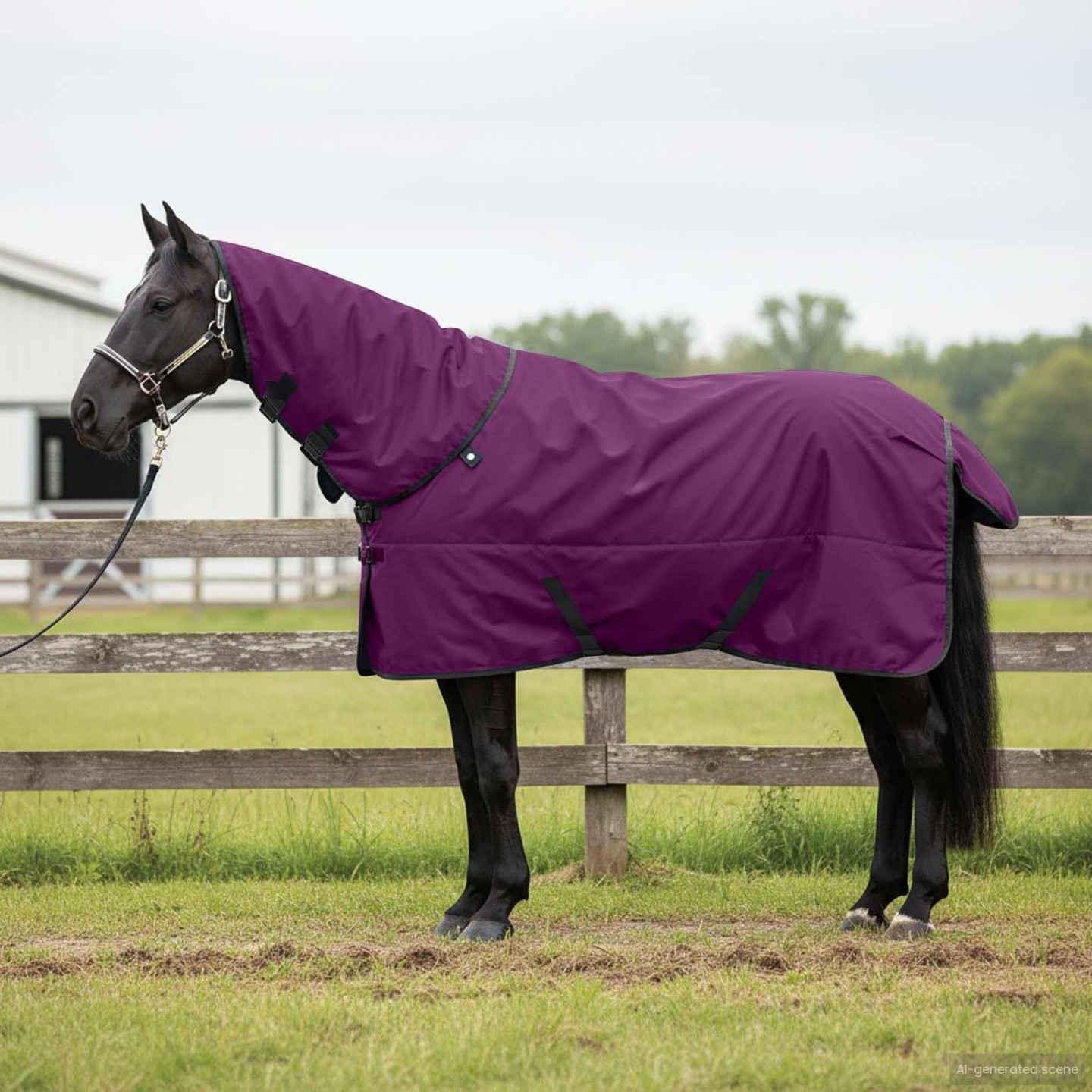 Couverture Équine Violet complet 155 cm Polyester