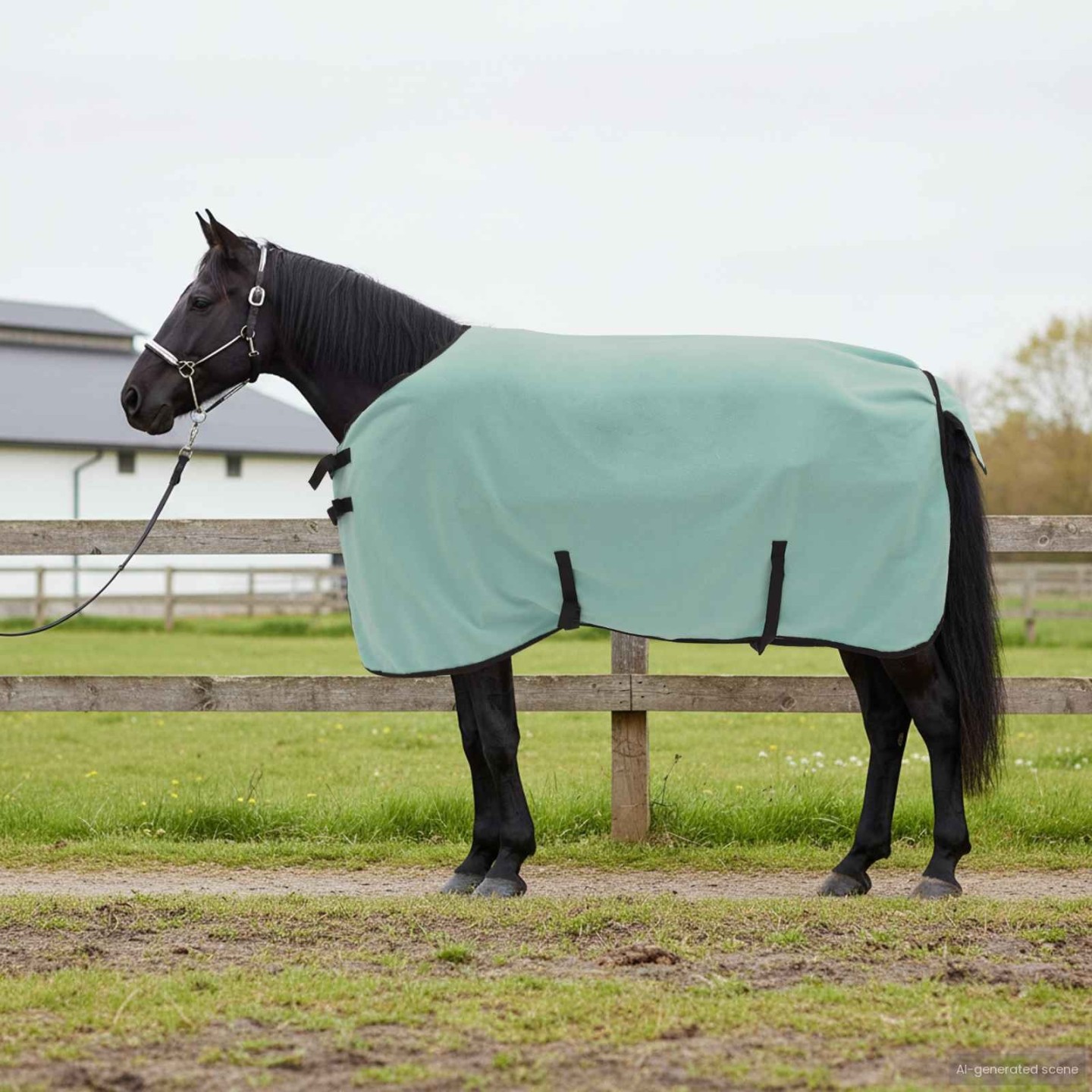 Couverture Équine Vert spécial 115 cm Fleece en polyester