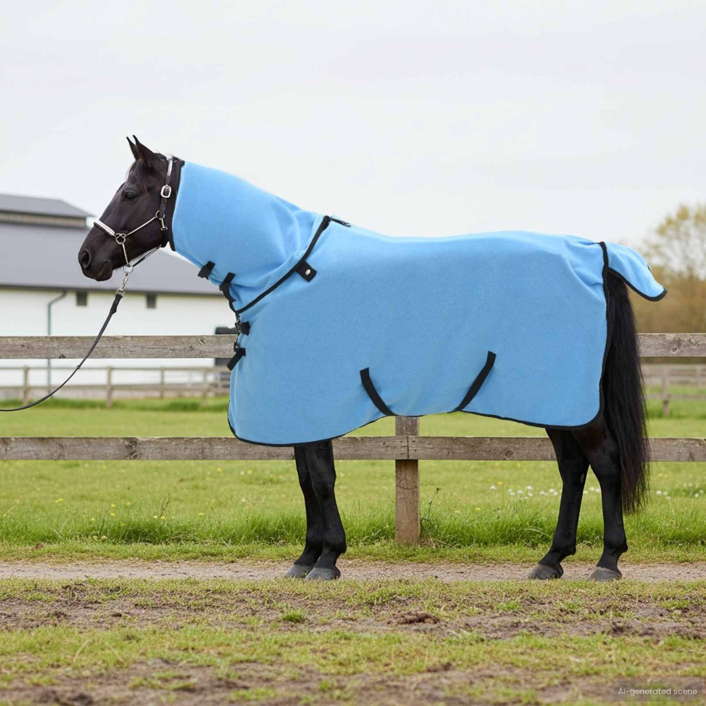 Couverture Équine Aqua Complet 115 cm Fleece en polyester