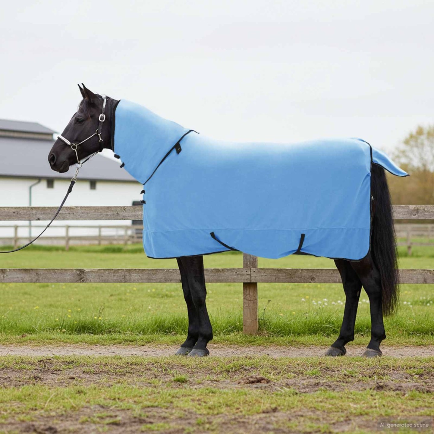 Couverture Équine Aqua Complet 155 cm Fleece en polyester