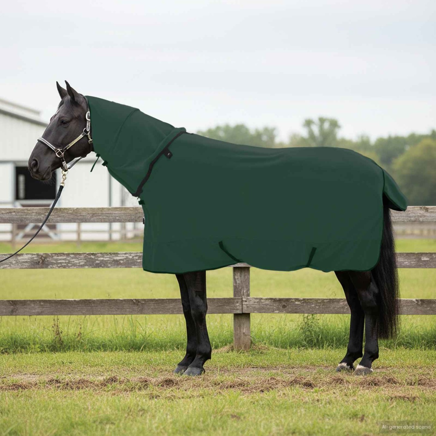 Couverture Équine Vert foncé 135 cm Fleece en polyester
