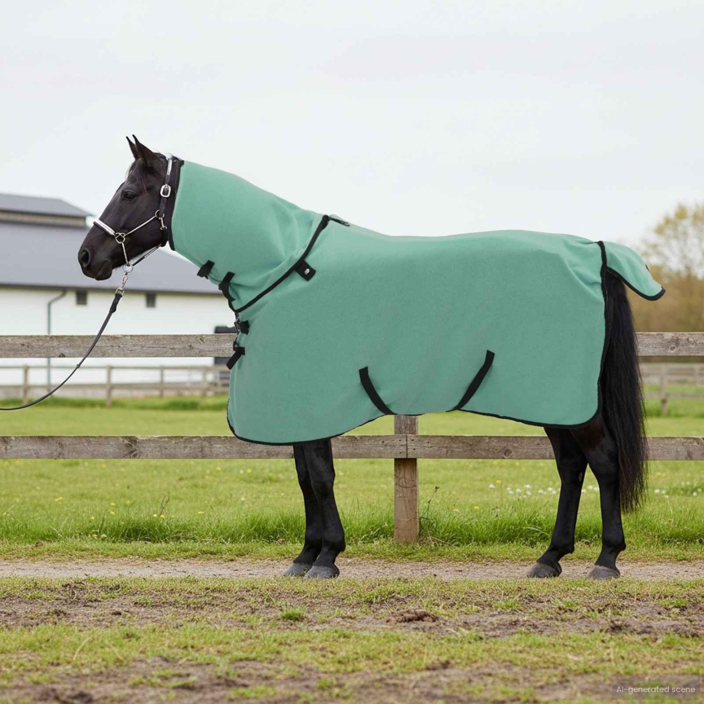 Couverture Équine Vert spécial 75 cm Fleece en polyester