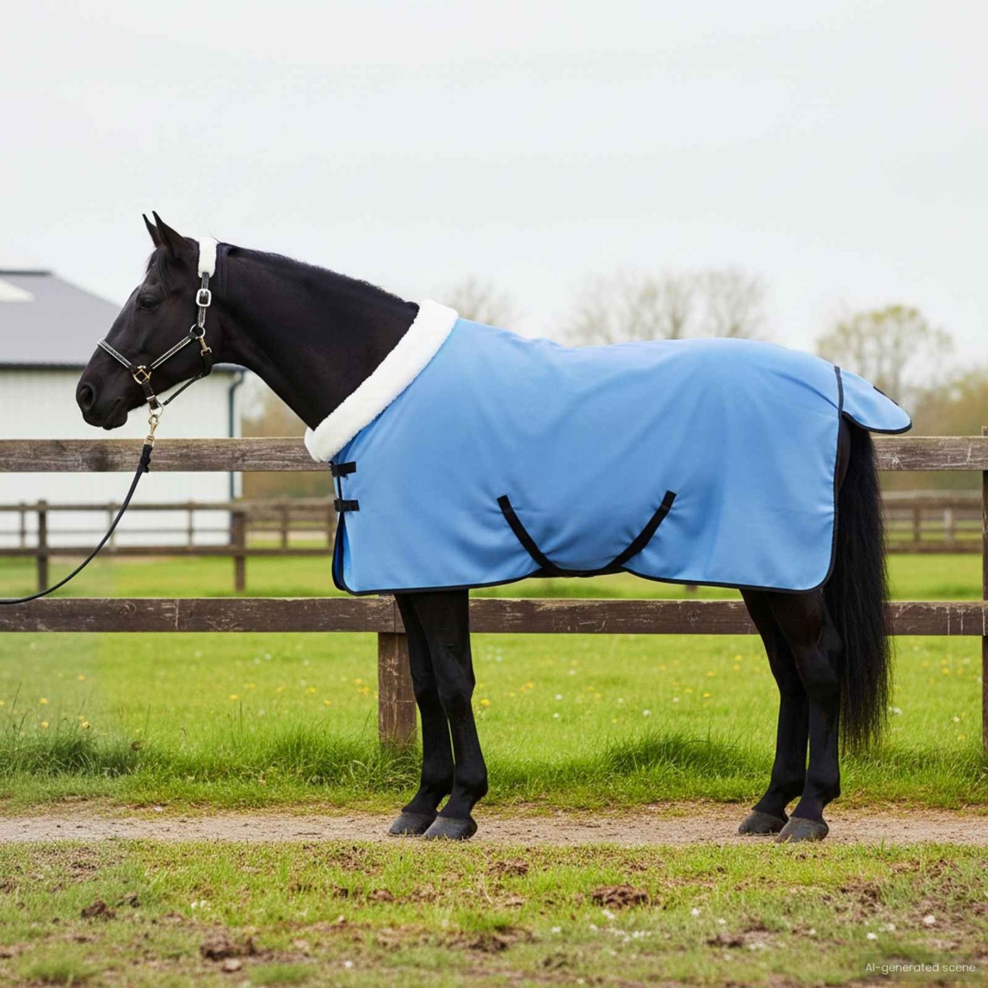 Couverture Équine Cyan 105 cm Fleece polaire
