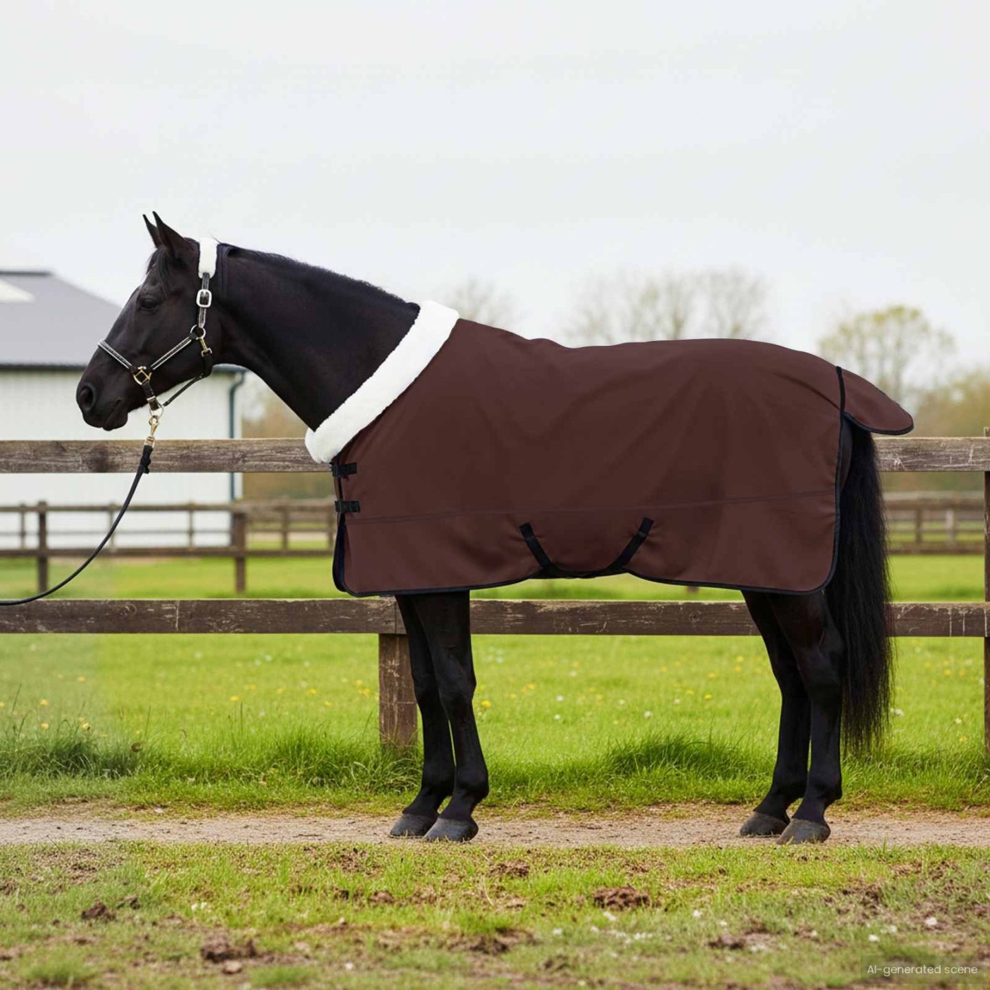 Couverture Équine Marron foncé 125 cm Fleece polaire