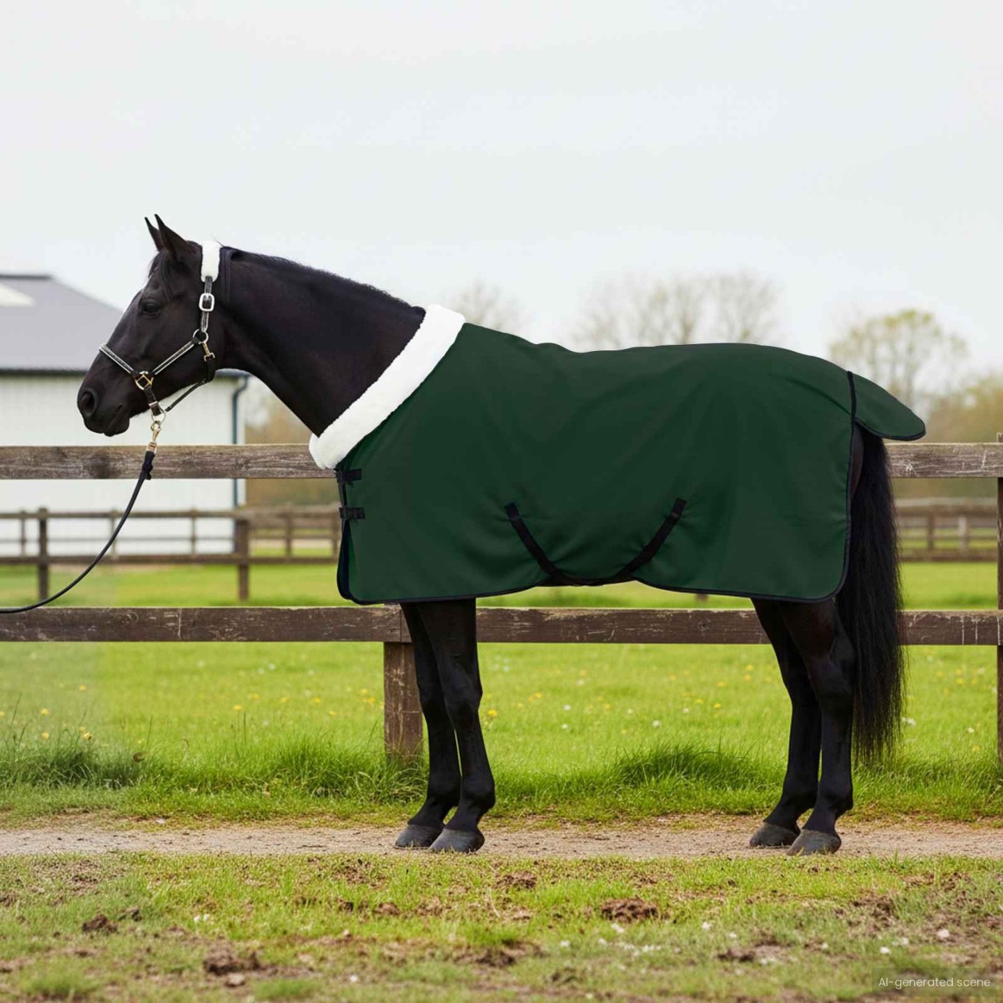 Couverture Équine Vert foncé 85 cm Fleece polaire
