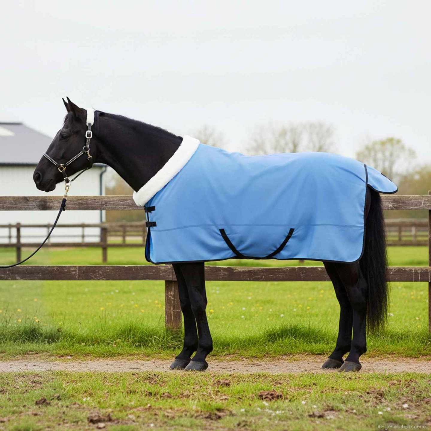 Couverture Équine Cyan 145 cm Fleece polaire