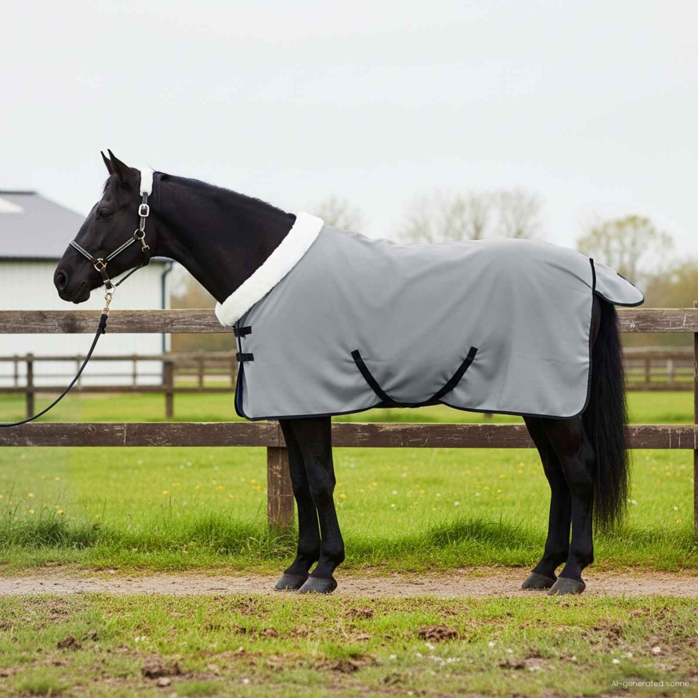 Couverture Équine Gris clair 85 cm Fleece polaire