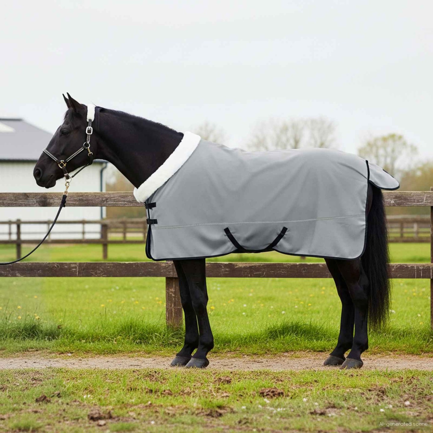 Couverture Équine Gris clair 125 cm Fleece polaire