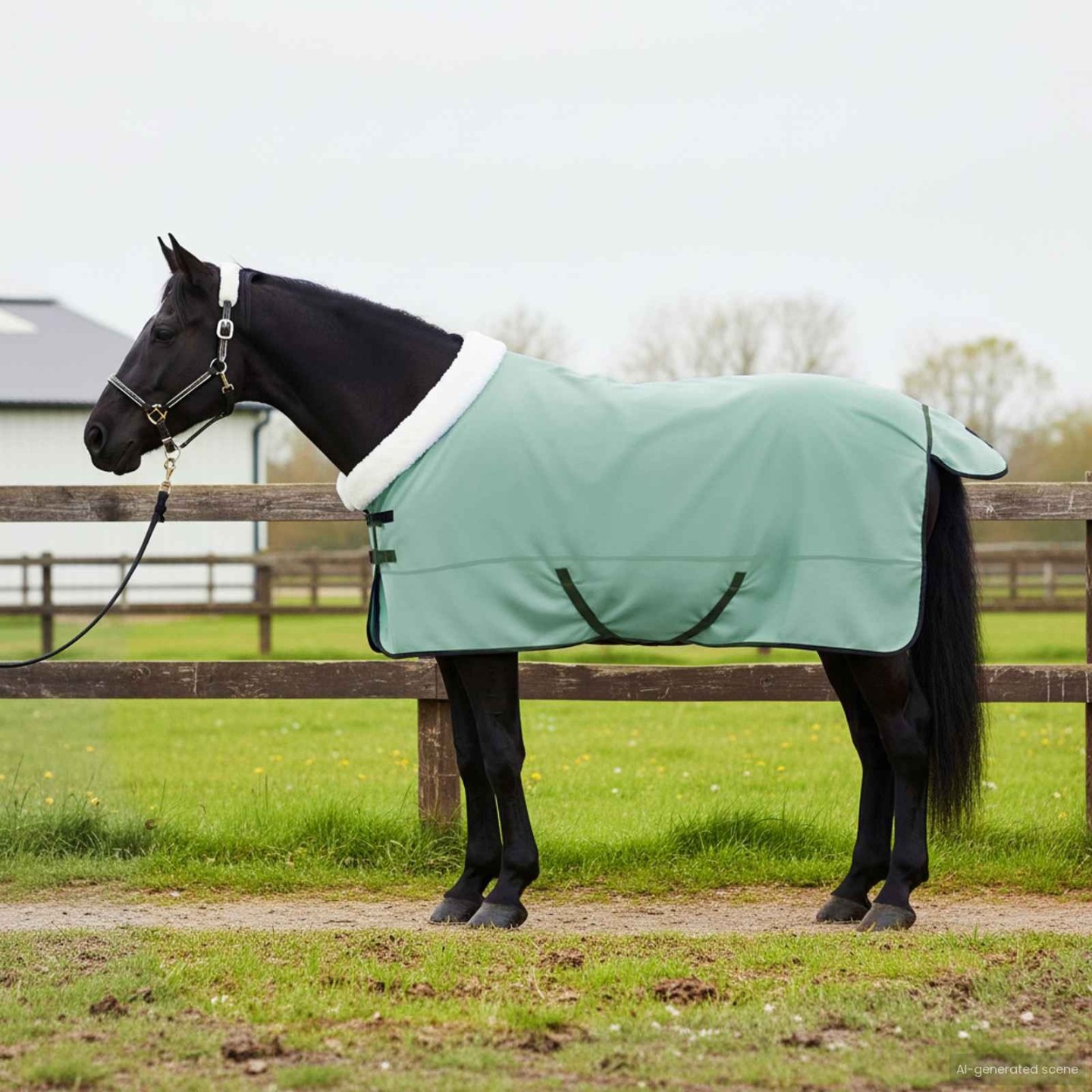 Couverture Équine Vert 155 cm Fleece polaire