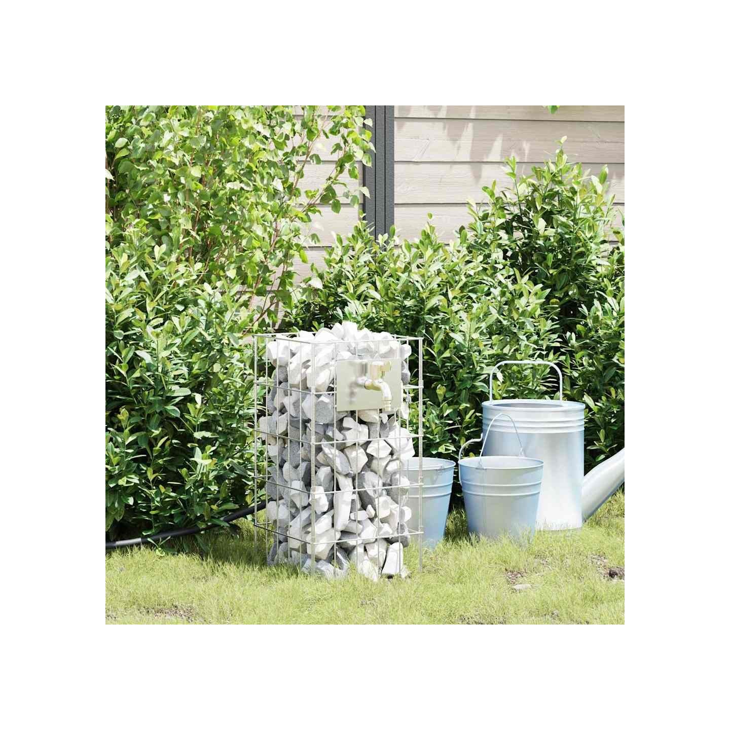 Robinet Gabion 4 pièces Argenté 25 x 25 x 50 cm Acier galvanisé