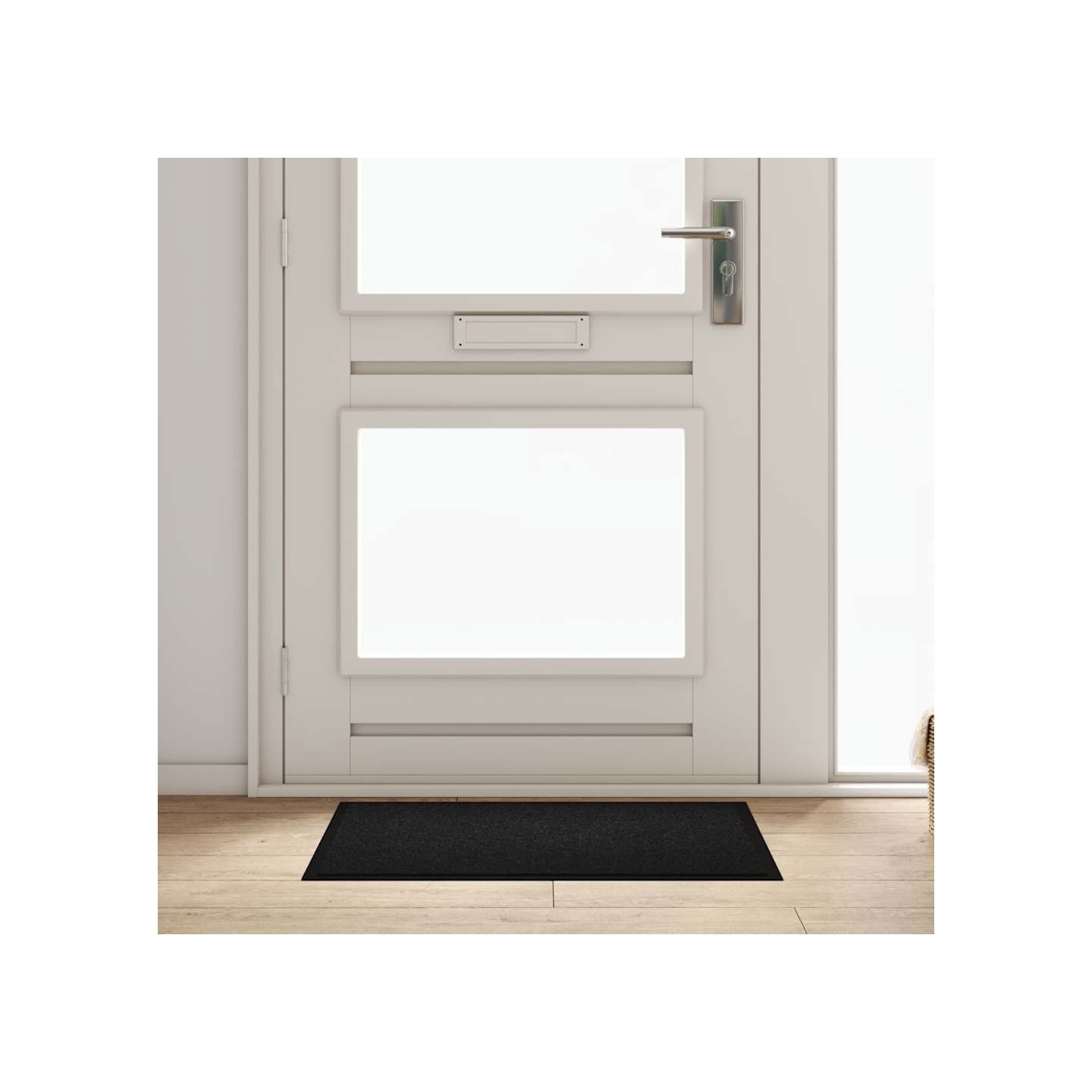 Tapis de porte Noir 60 x 80 x 1,2 cm Tissu en teddy