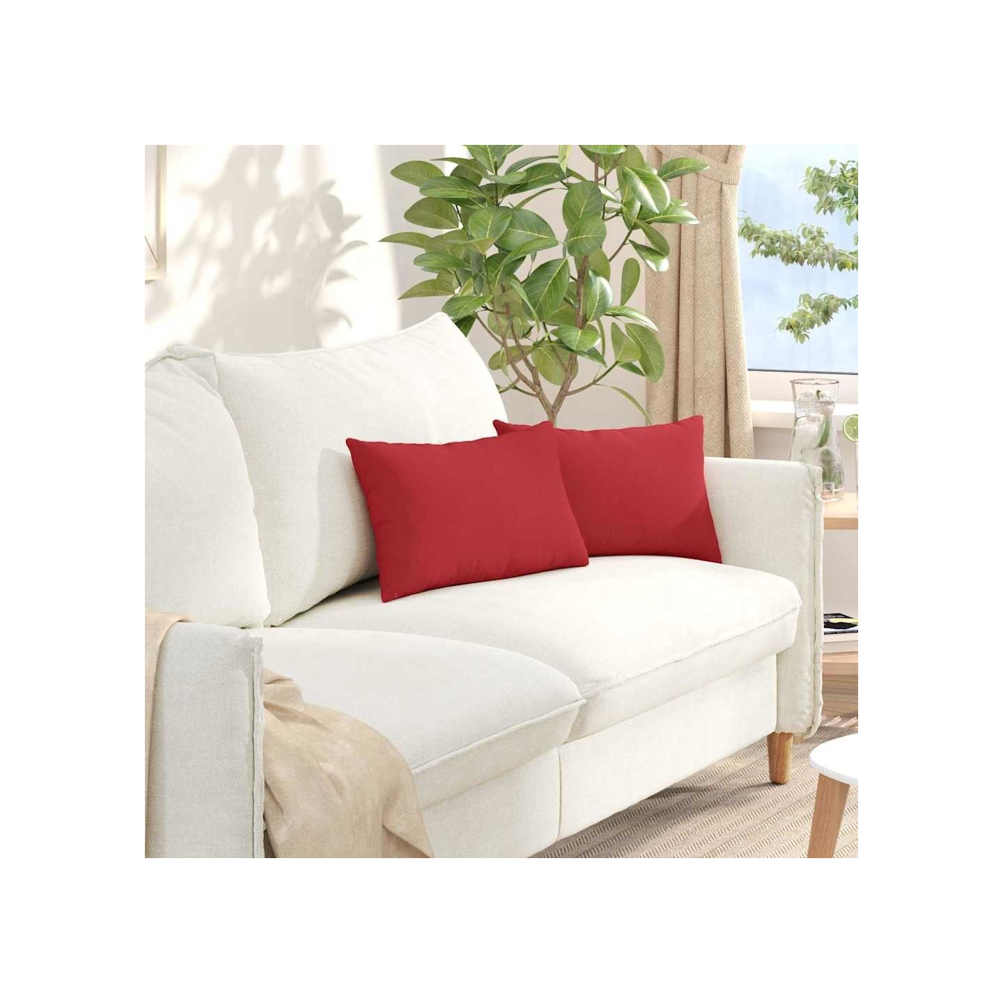 Coussins de canapé 2 pc tissu Rouge 50 x 30 cm
