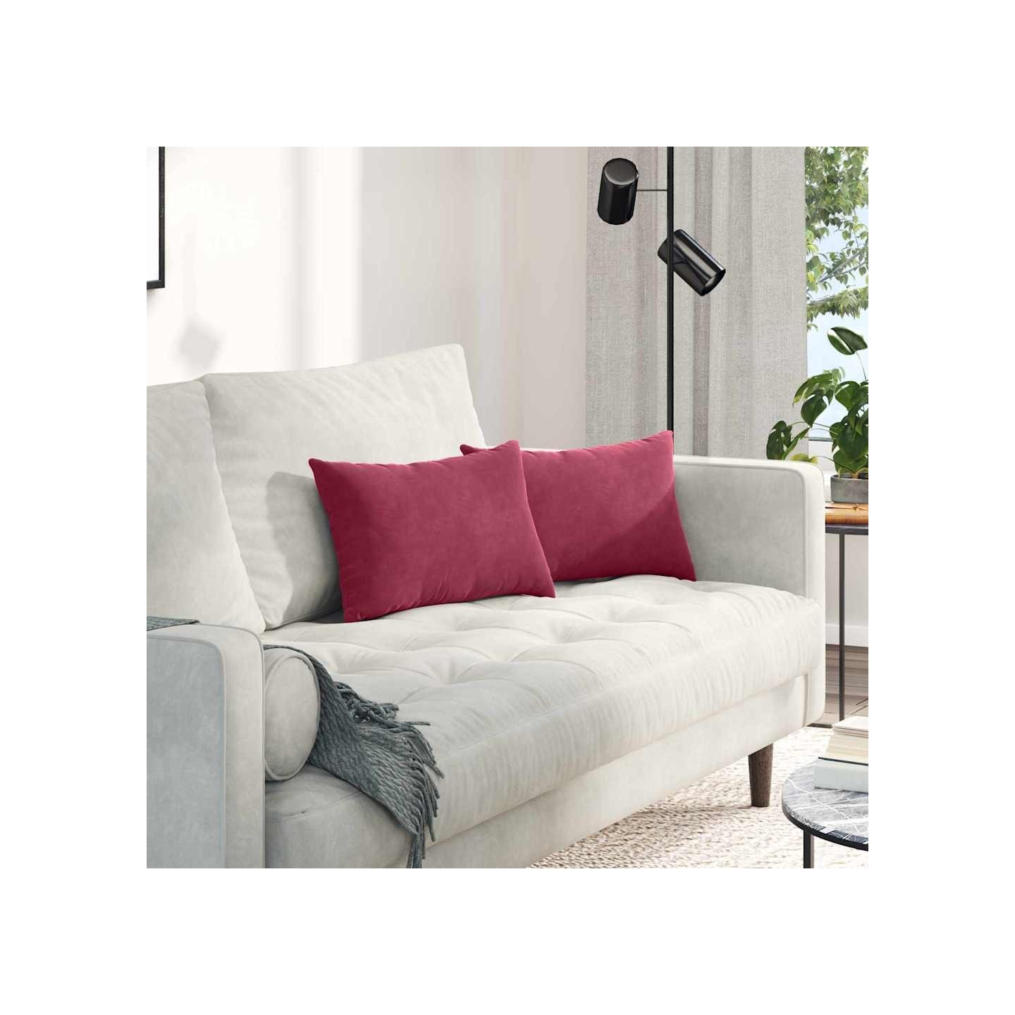 Coussins de canapé 2 pcs Rouge bordeaux 50 x 30 cm