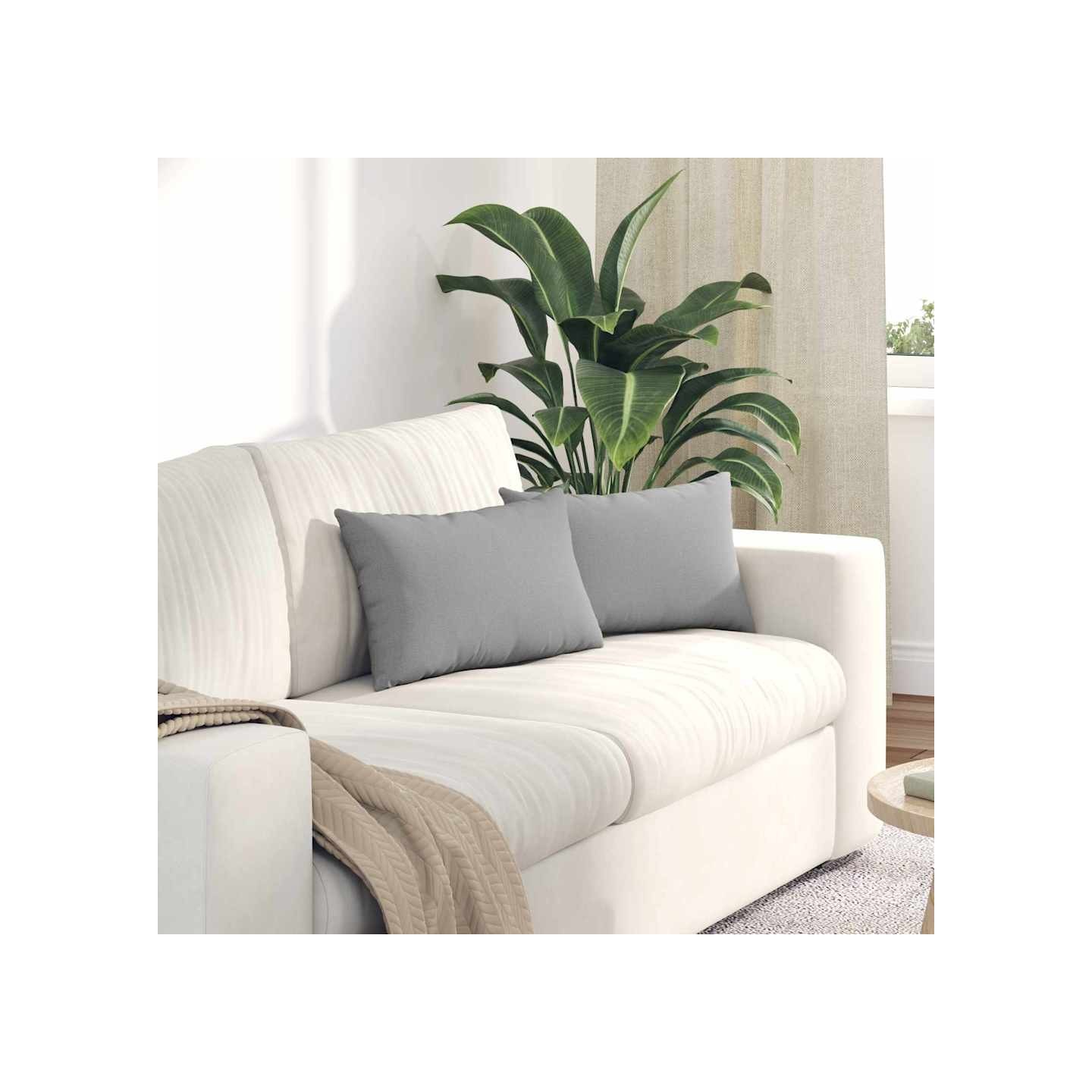 Coussins de canapé 2 pc tissu Gris nuage 50 x 30 cm