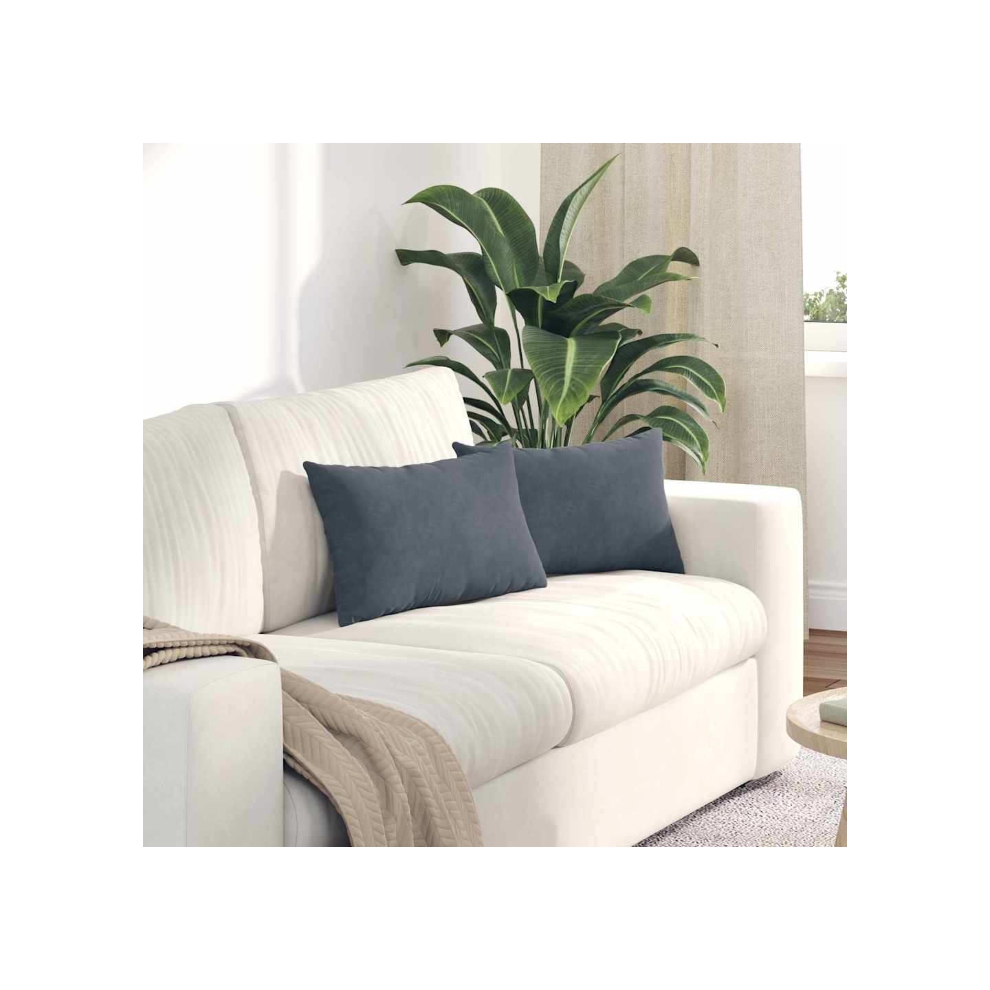 Coussins de canapé 2 pcs Gris foncé 50 x 30 cm
