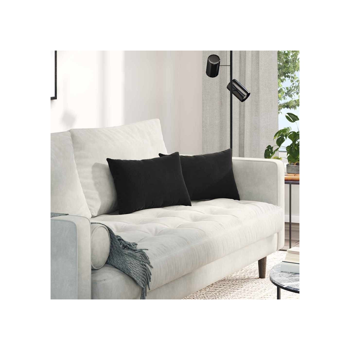 Coussins de canapé 2 pcs Noir 50 x 30 cm