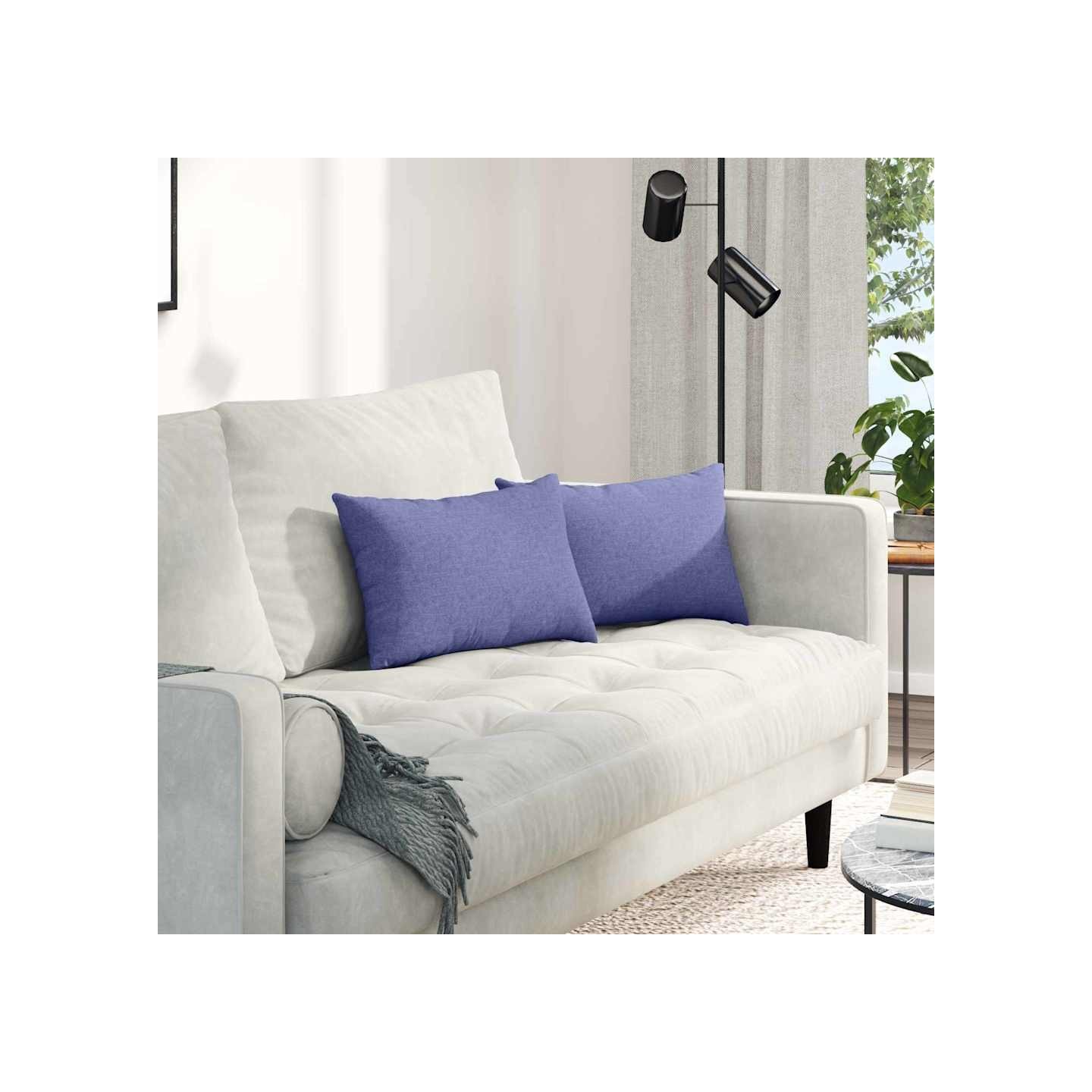 Coussins de canapé 2 pc tissu Bleu denim 50 x 30 cm