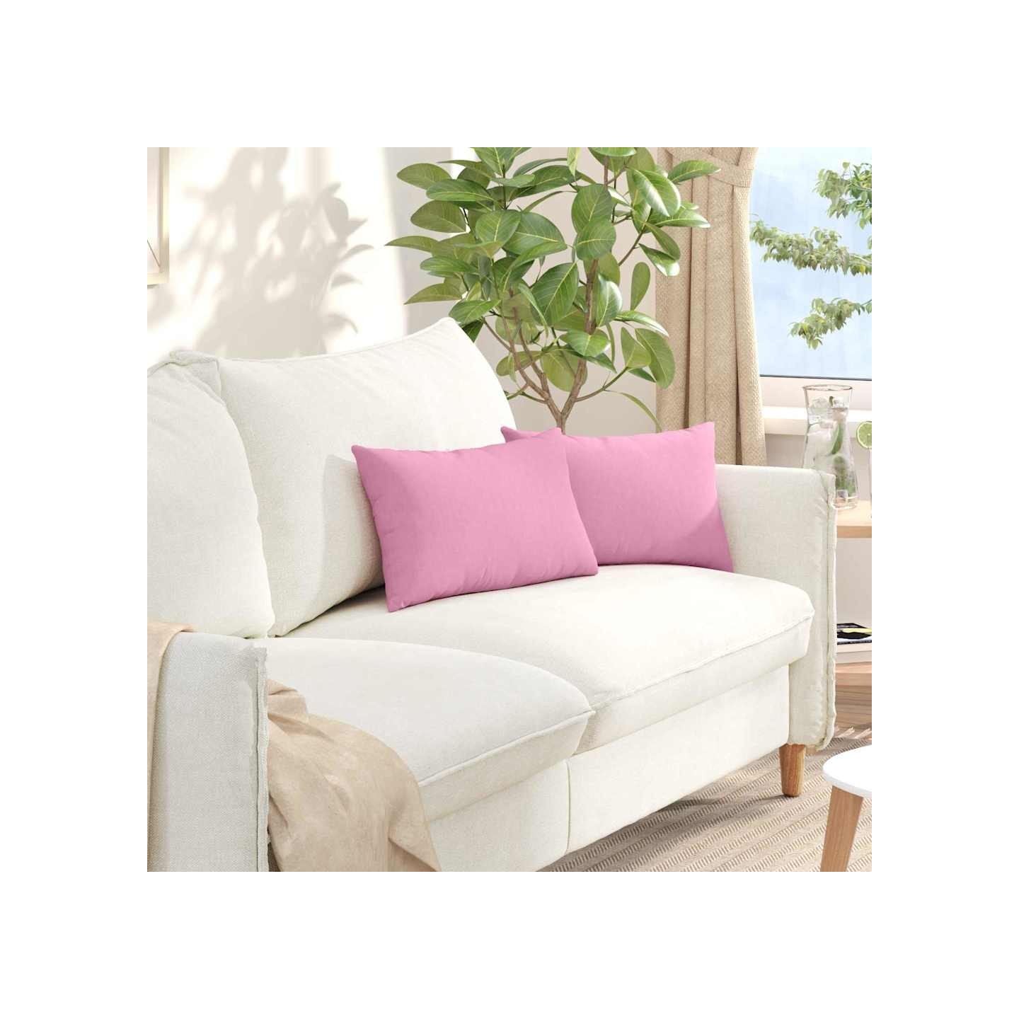 Coussins de canapé 2 pc tissu Rose 50 x 30 cm