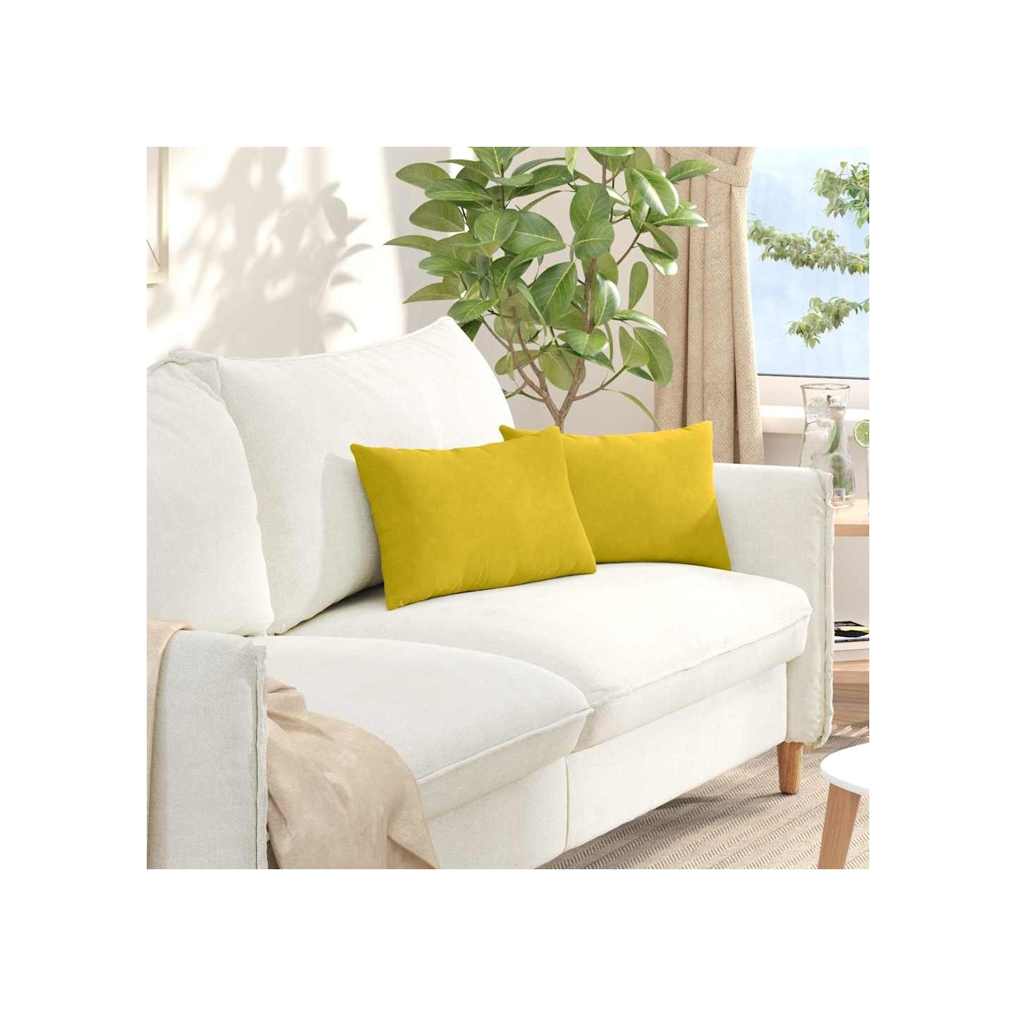 Coussins de canapé 2 pcs Jaune 50 x 30 cm
