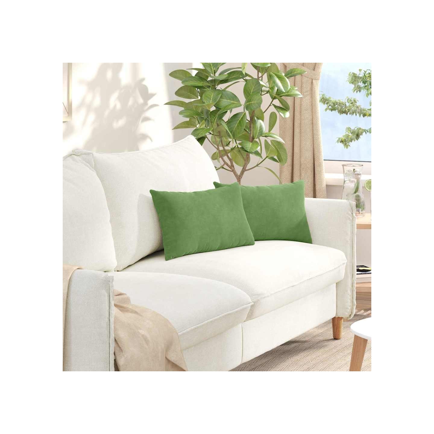 Coussins de canapé 2 pcs Vert clair 50 x 30 cm