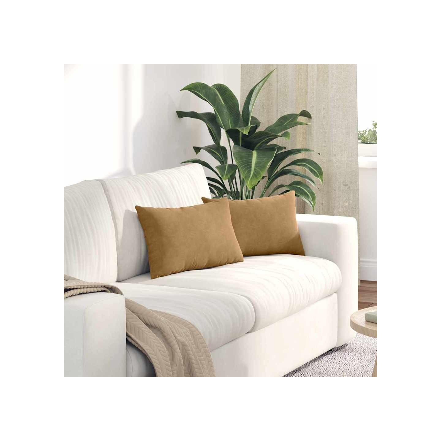 Coussins de canapé 2 pcs Marron 50 x 30 cm