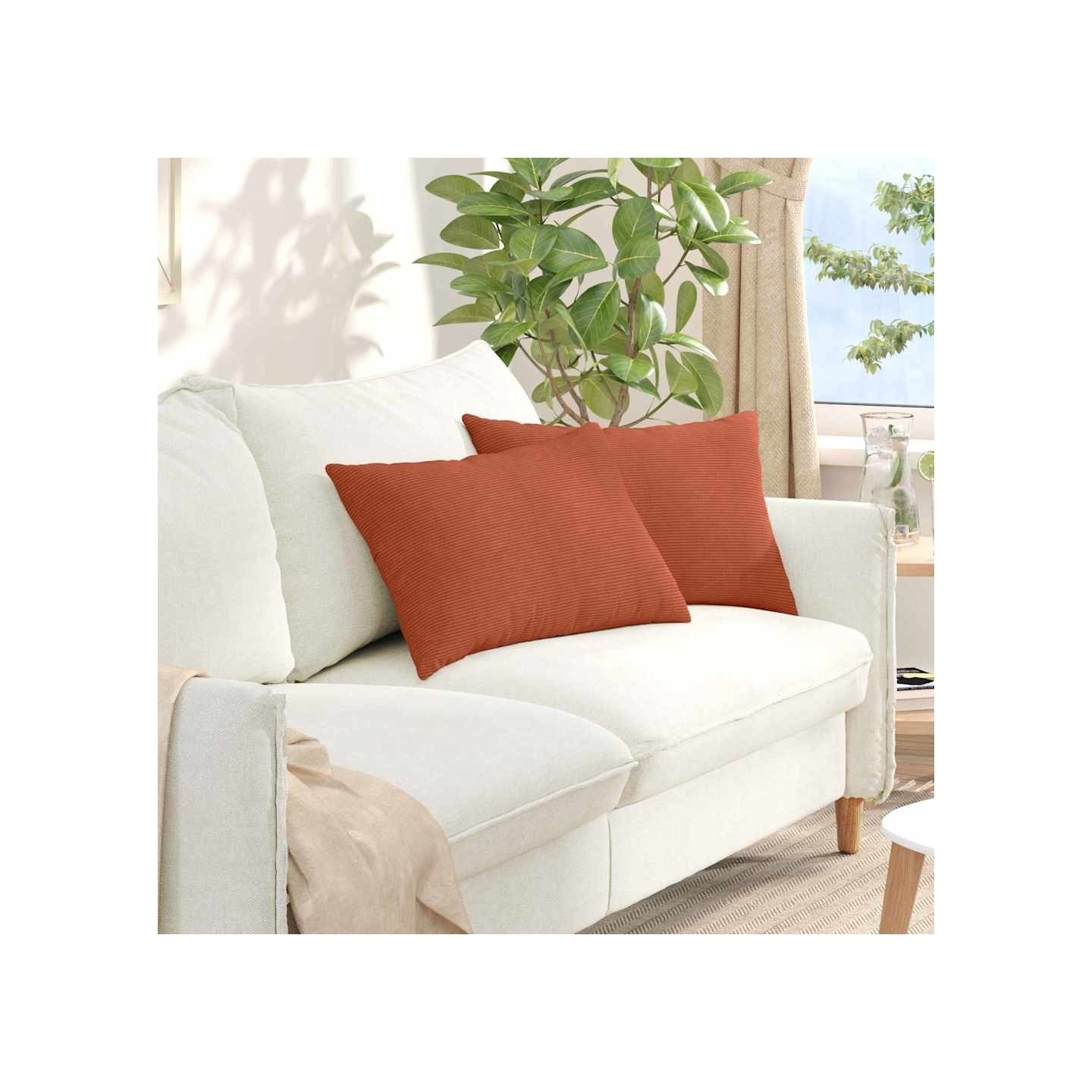 Coussins de canapé 2 pcs Rouge orange 60 x 40 cm