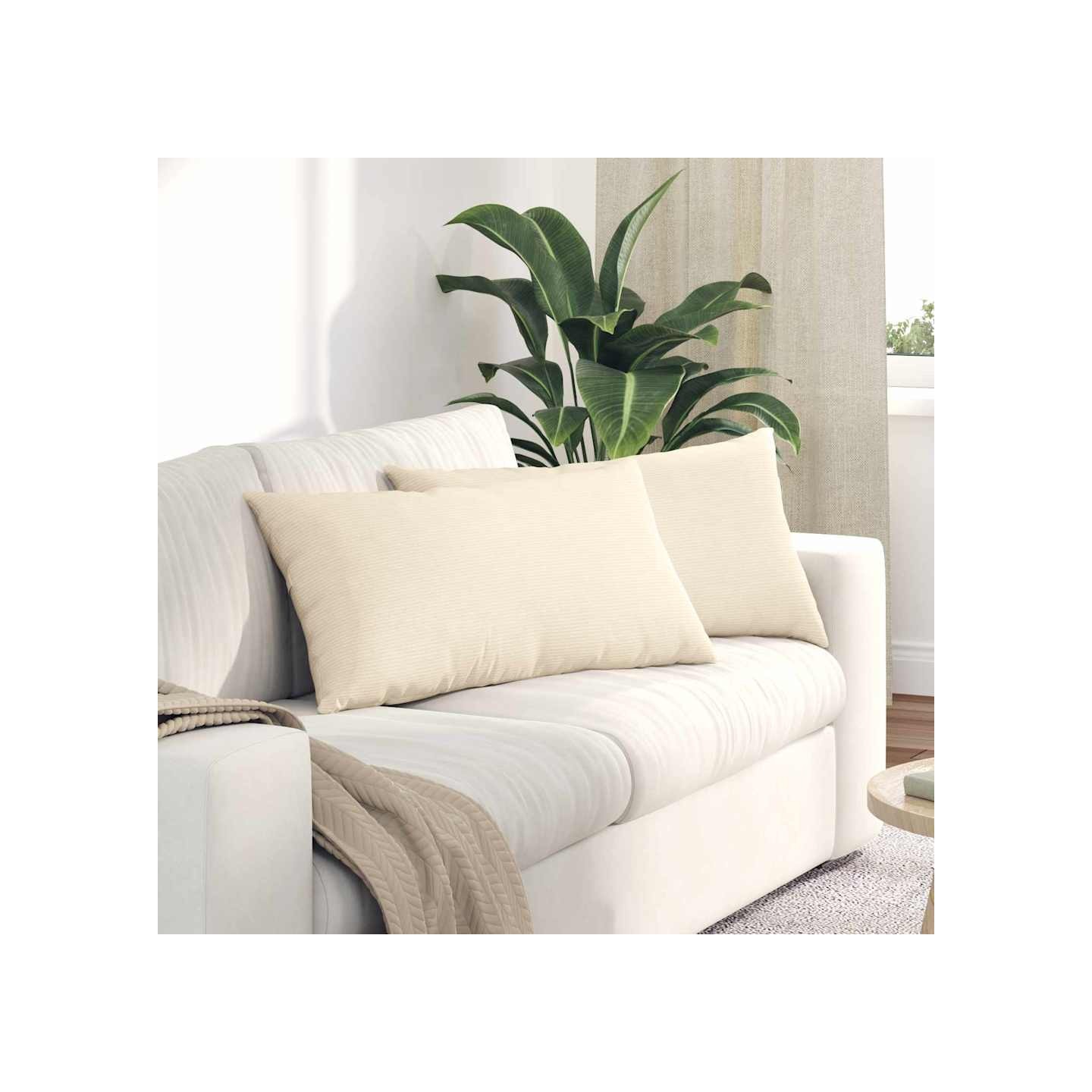 Coussins de canapé 2 pcs Crème 80 x 40 cm