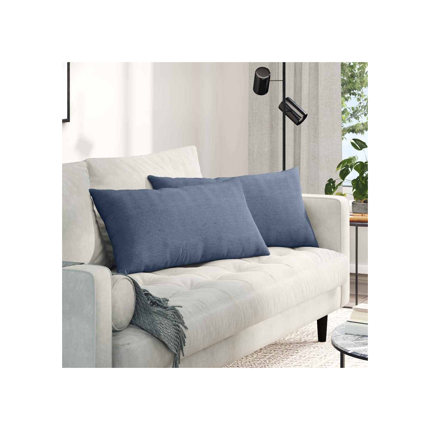 Coussins de canapé 2 pcs Bleu 80 x 40 cm