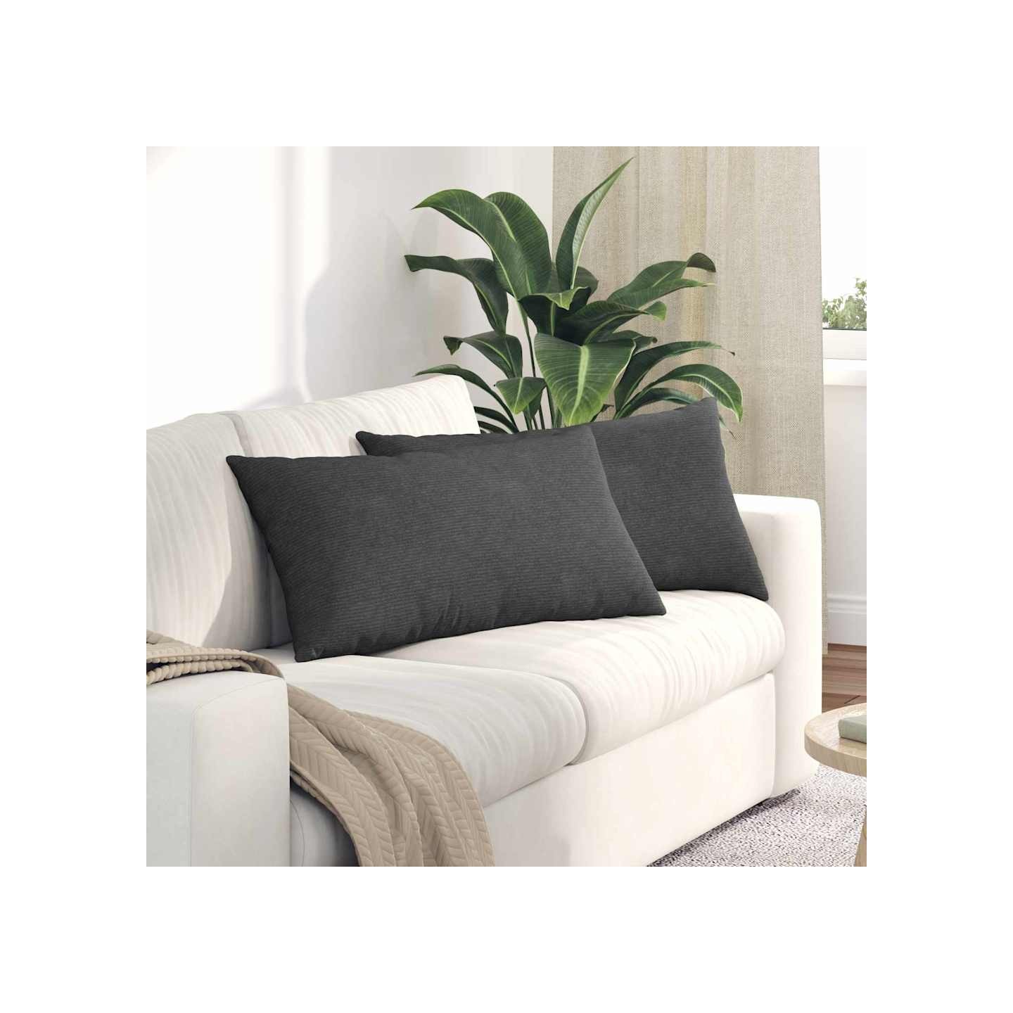 Coussins de canapé 2 pcs Gris foncé 80 x 40 cm