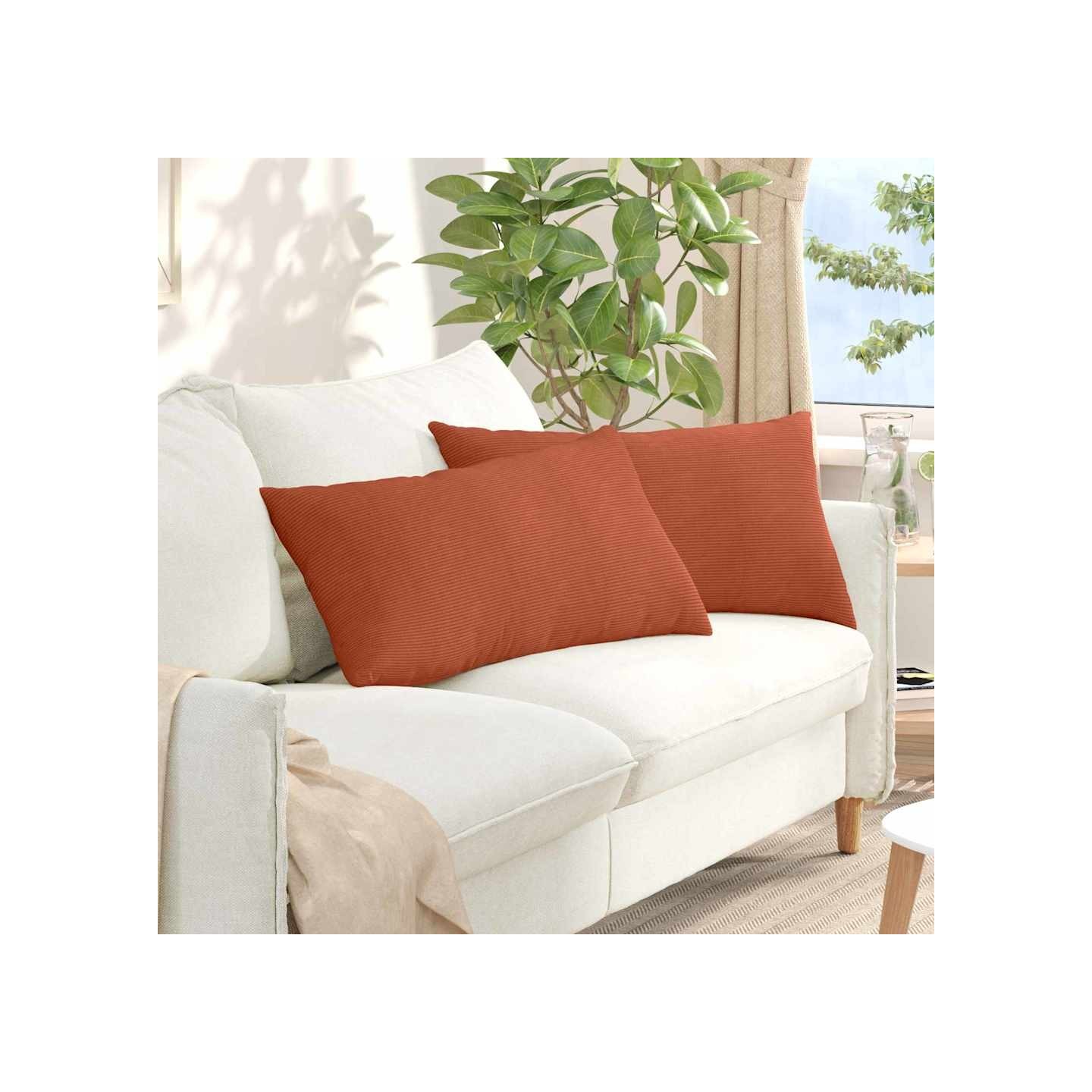 Coussins de canapé 2 pcs Rouge orange 80 x 40 cm