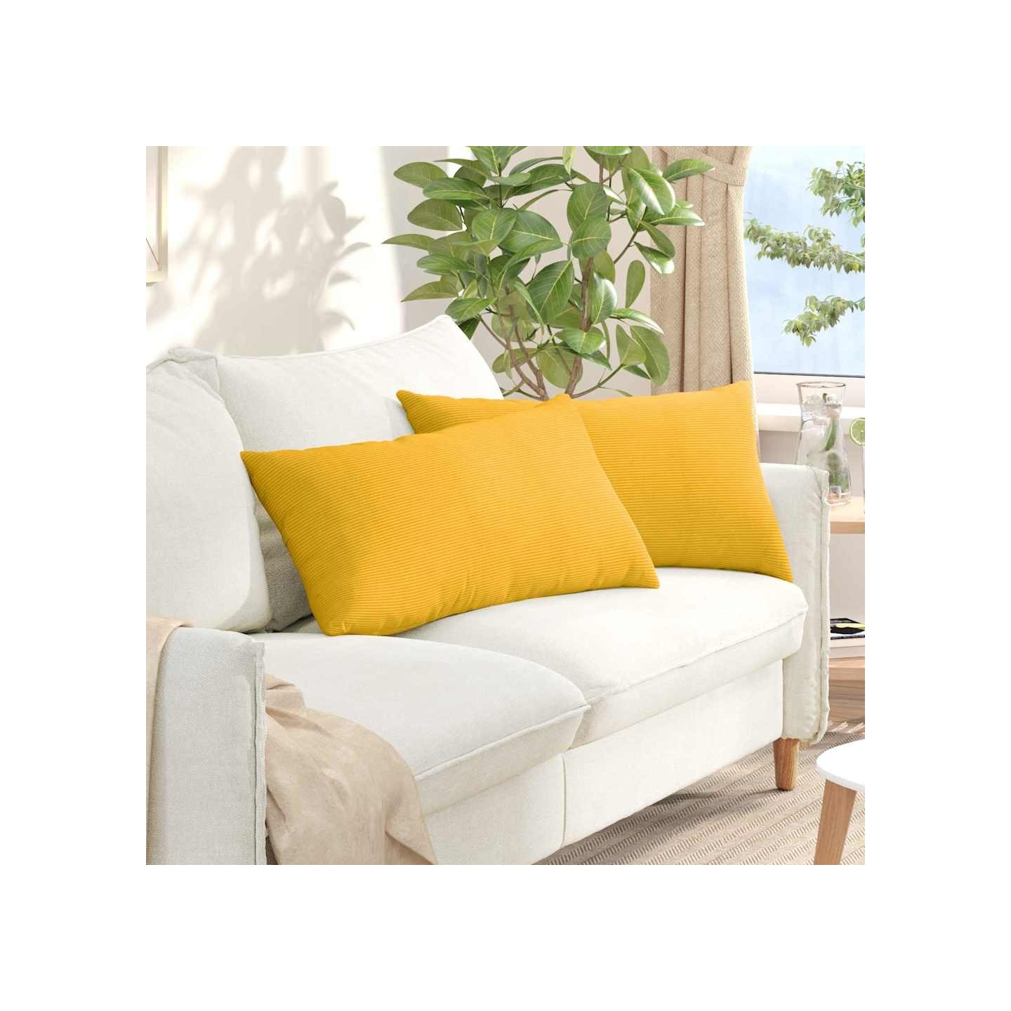 Coussins de canapé 2 pcs Jaune clair 80 x 40 cm