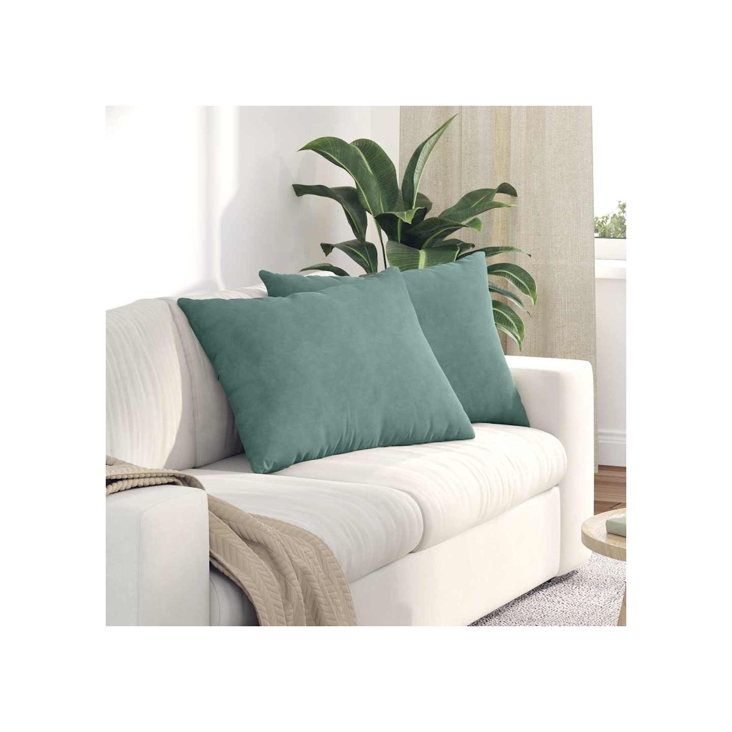 Coussins de canapé 2 pcs Vert Mer 70 x 50 cm
