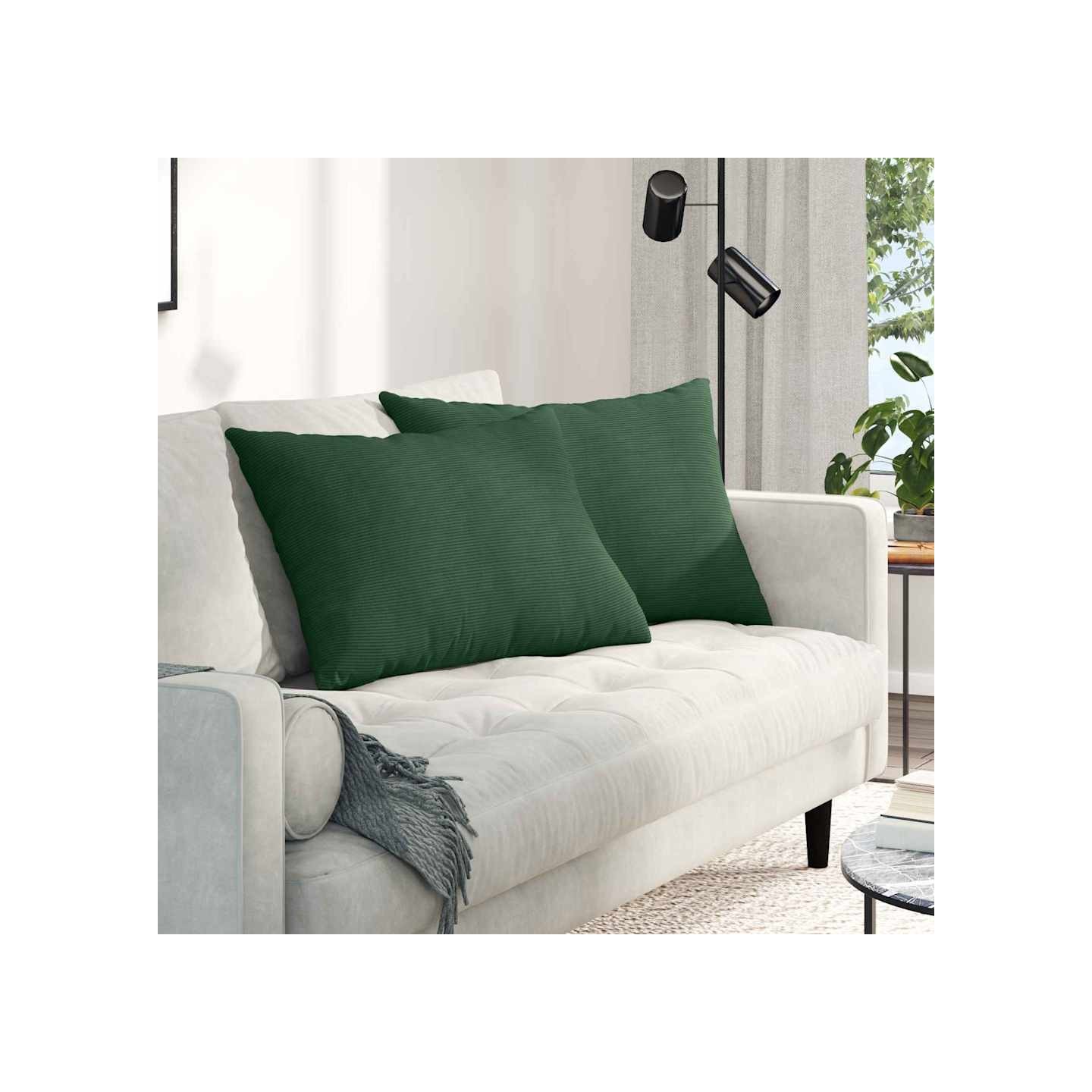 Coussins de canapé 2 pcs Vert foncé 70 x 50 cm