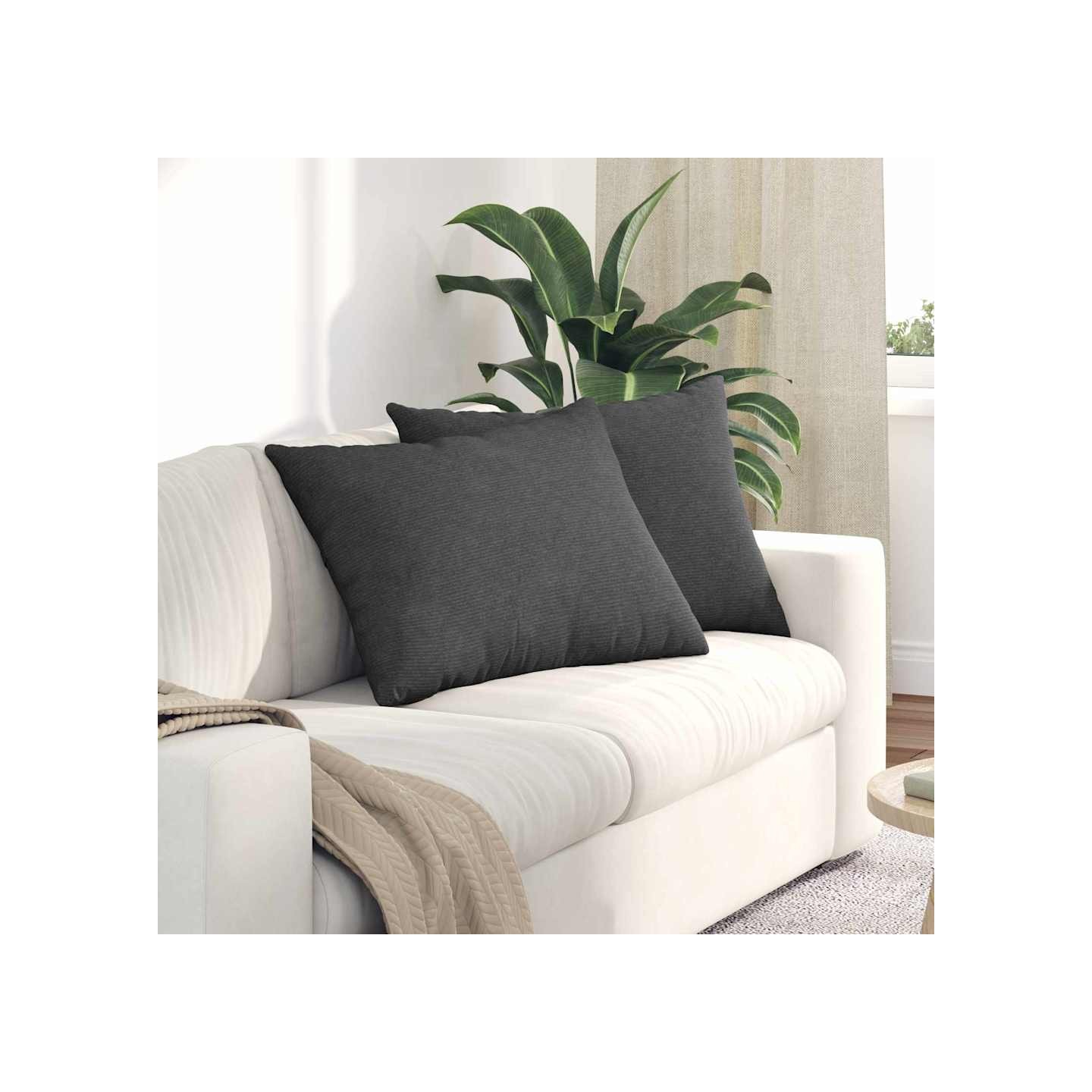 Coussins de canapé 2 pcs Gris foncé 70 x 50 cm