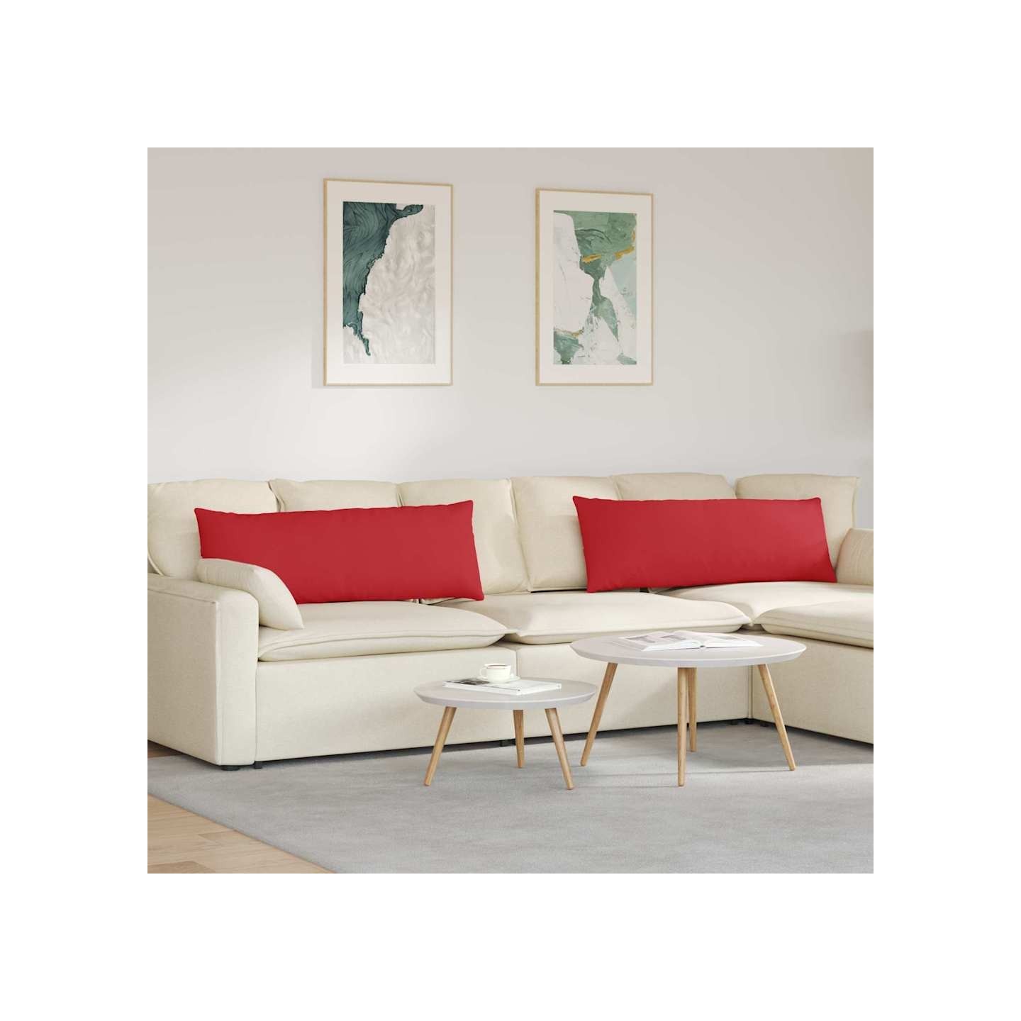 Coussins de canapé 2 pc tissu Rouge 120 x 40 cm