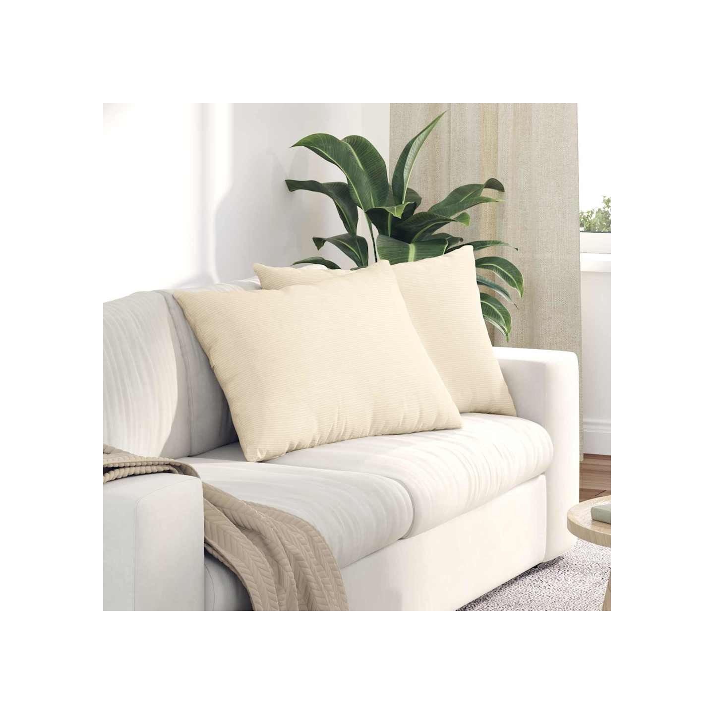 Coussins de canapé 2 pcs Crème 70 x 50 cm