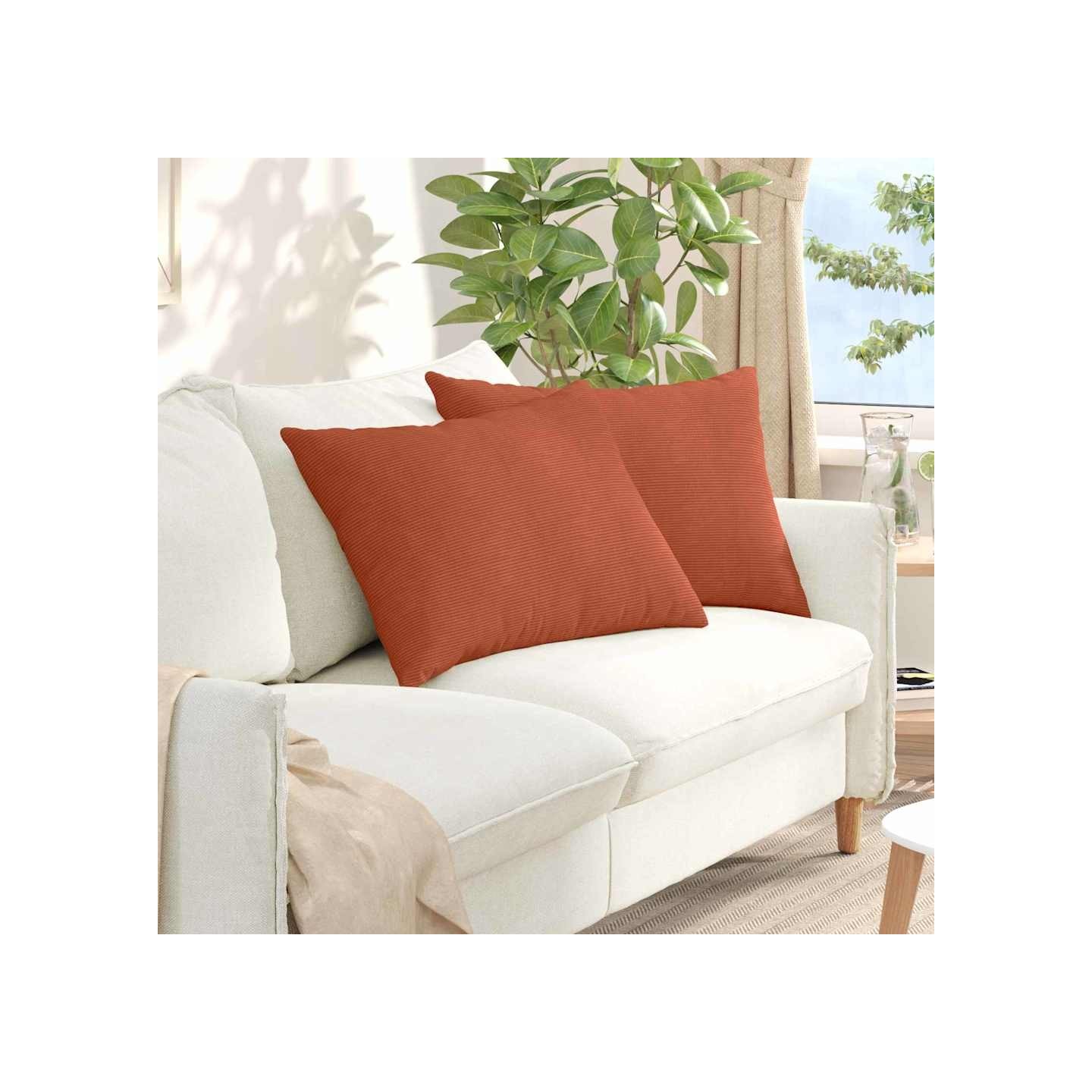 Coussins de canapé 2 pcs Rouge orange 70 x 50 cm