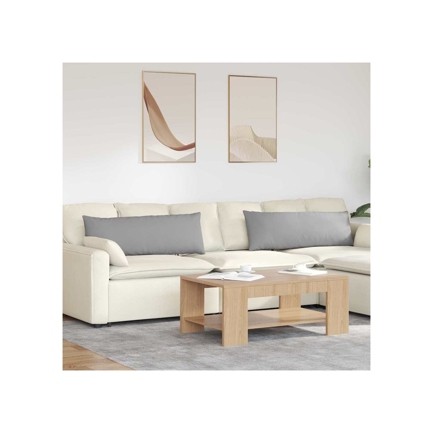 Coussins de canapé 2 pc tissu Gris nuage 120 x 40 cm