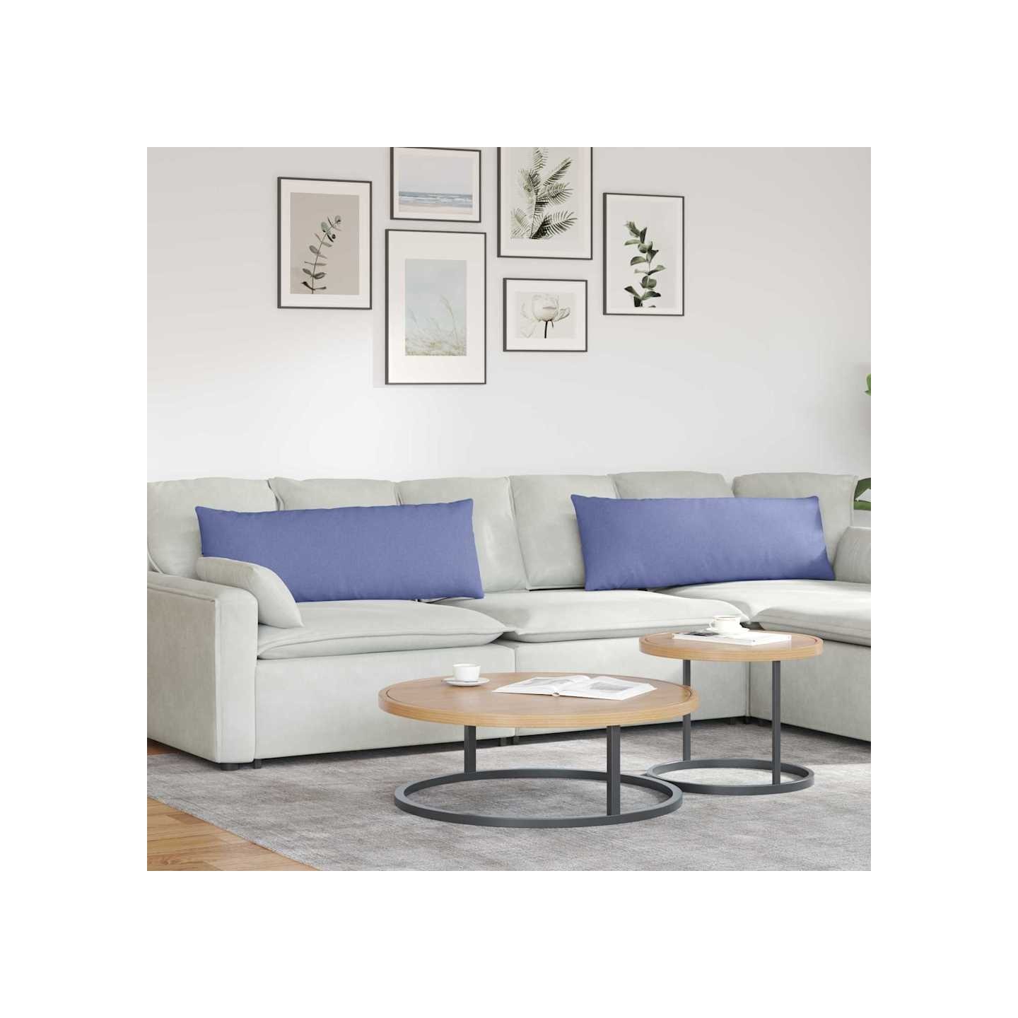 Coussins de canapé 2 pc tissu Bleu denim 120 x 40 cm