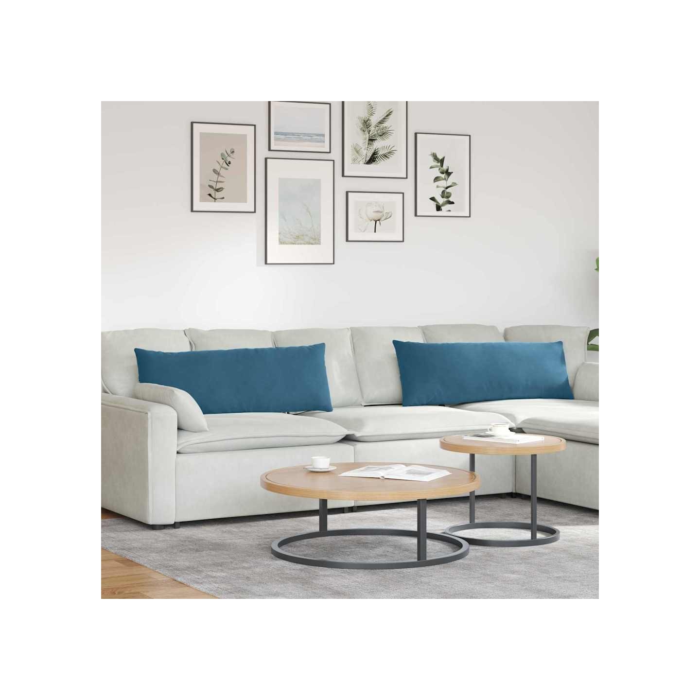 Coussins de canapé 2 pcs Bleu 120 x 40 cm