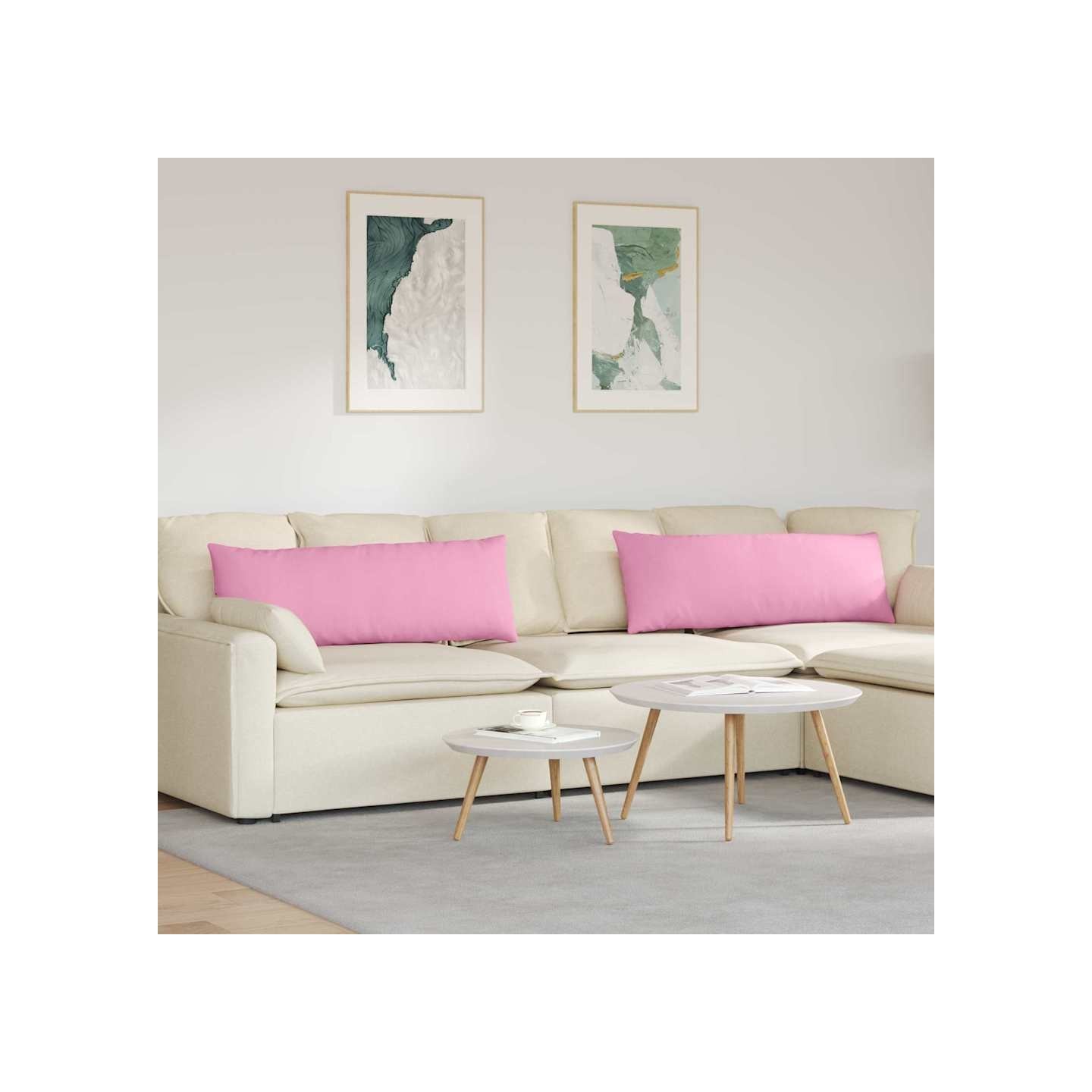 Coussins de canapé 2 pc tissu Rose 120 x 40 cm