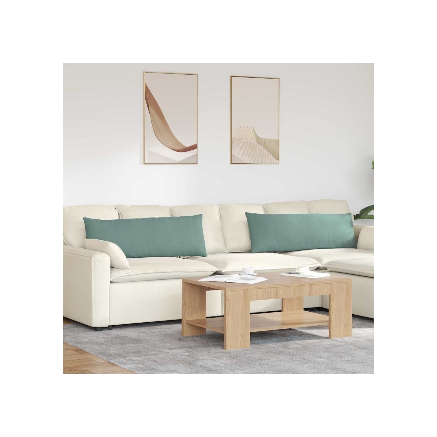 Coussins de canapé 2 pcs Vert Mer 120 x 40 cm