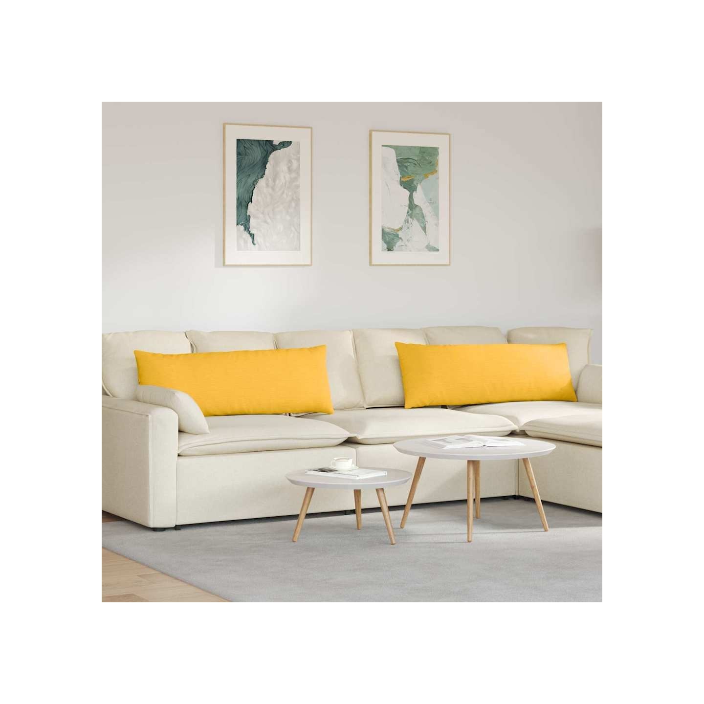 Coussins de canapé 2 pcs Jaune clair 120 x 40 cm