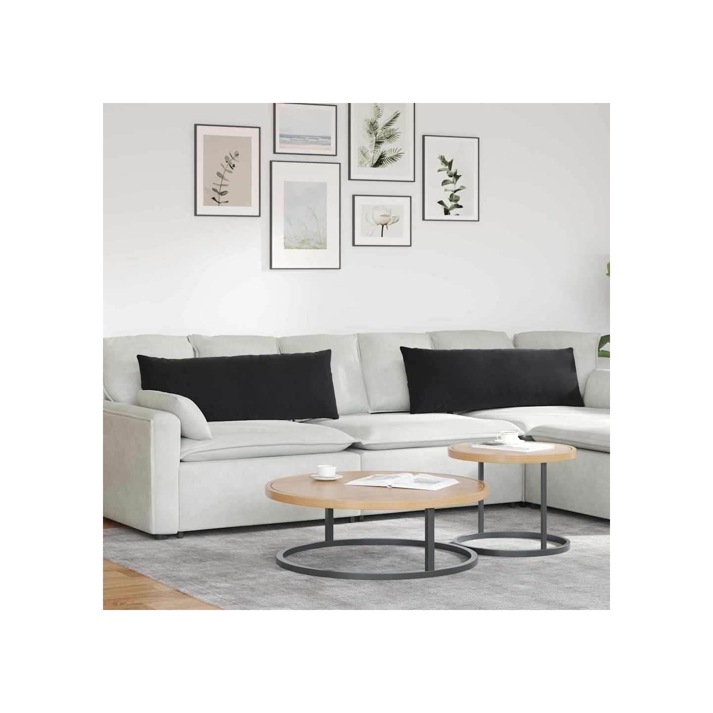 Coussins de canapé 2 pcs Noir 120 x 40 cm