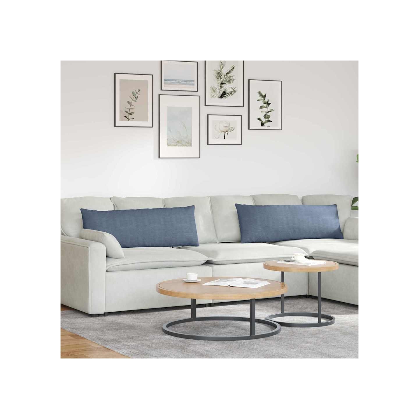 Coussins de canapé 2 pcs Bleu 120 x 40 cm