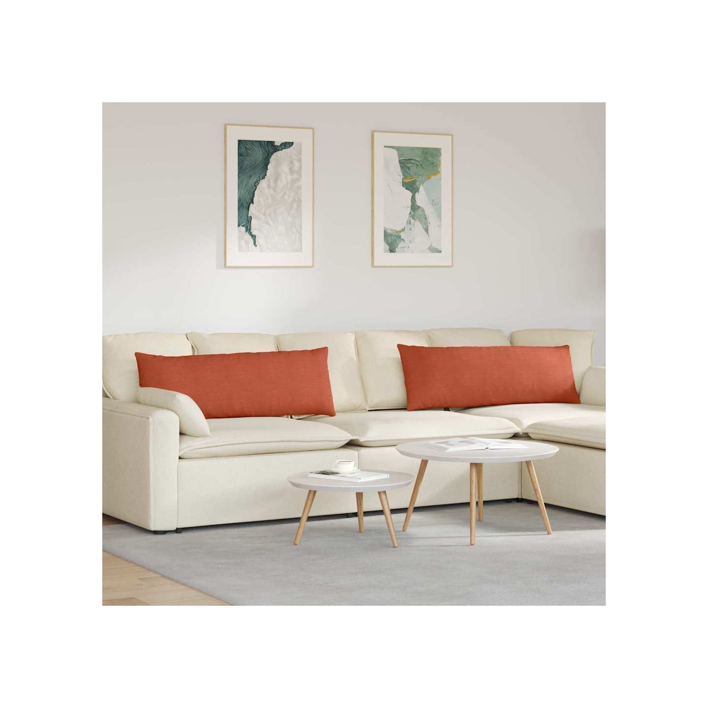 Coussins de canapé 2 pcs Rouge orange 120 x 40 cm