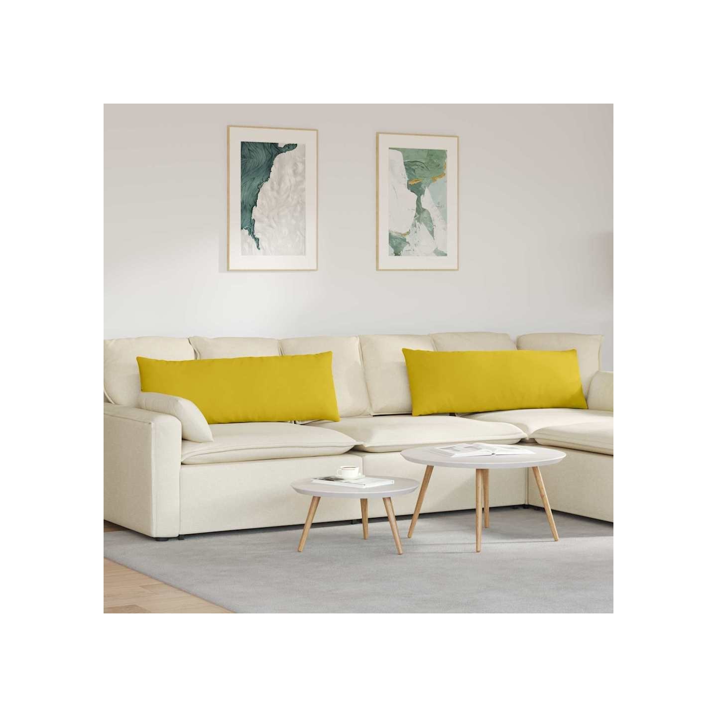 Coussins de canapé 2 pcs Jaune 120 x 40 cm