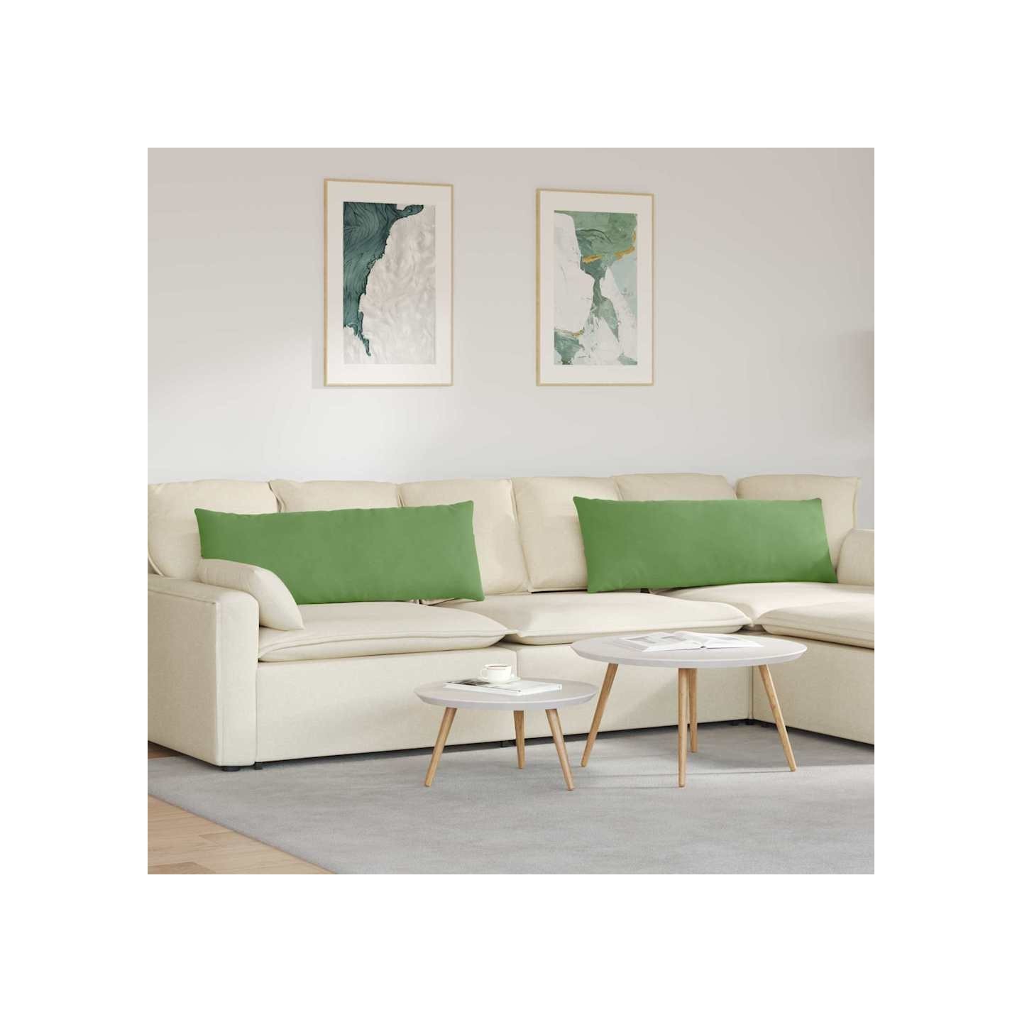 Coussins de canapé 2 pcs Vert clair 120 x 40 cm