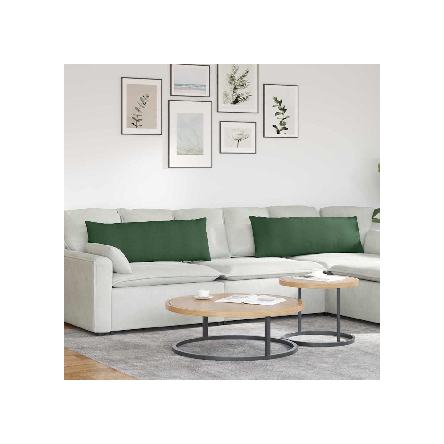 Coussins de canapé 2 pcs Vert foncé 120 x 40 cm